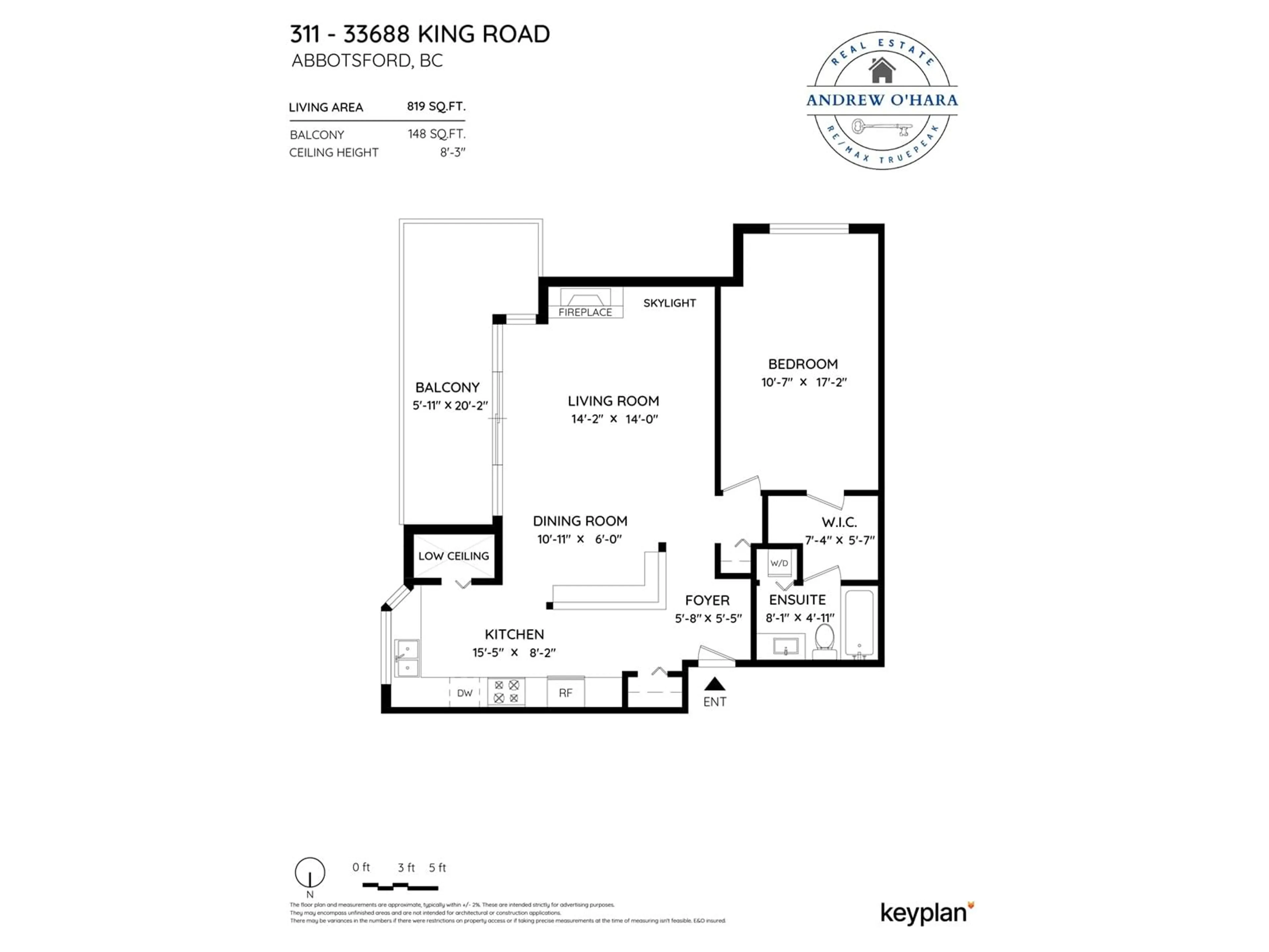 Floor plan for 311 33688 KING ROAD, Abbotsford British Columbia V2S7P9