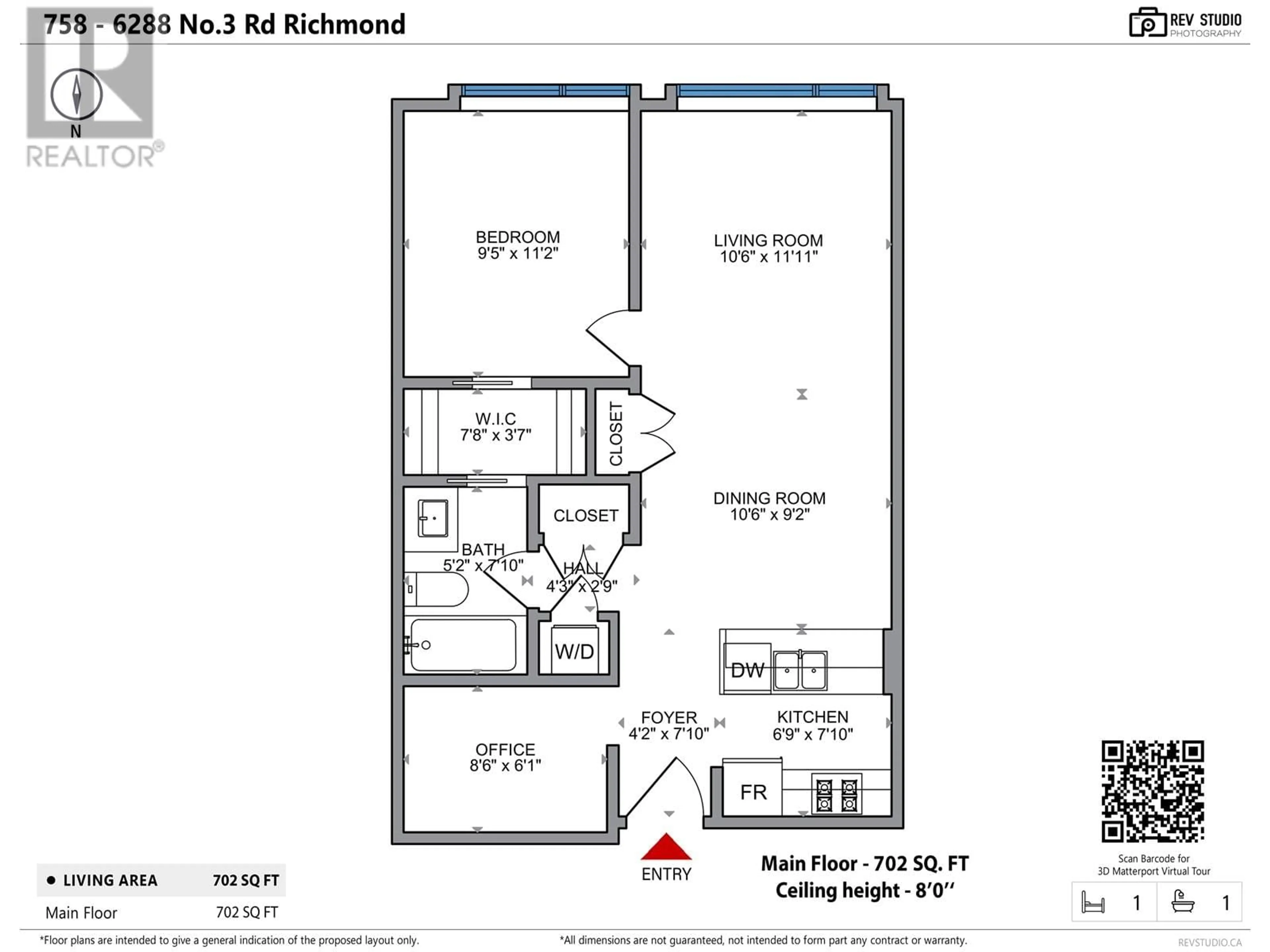 Floor plan for 758 6288 NO. 3 ROAD, Richmond British Columbia V6Y0J4