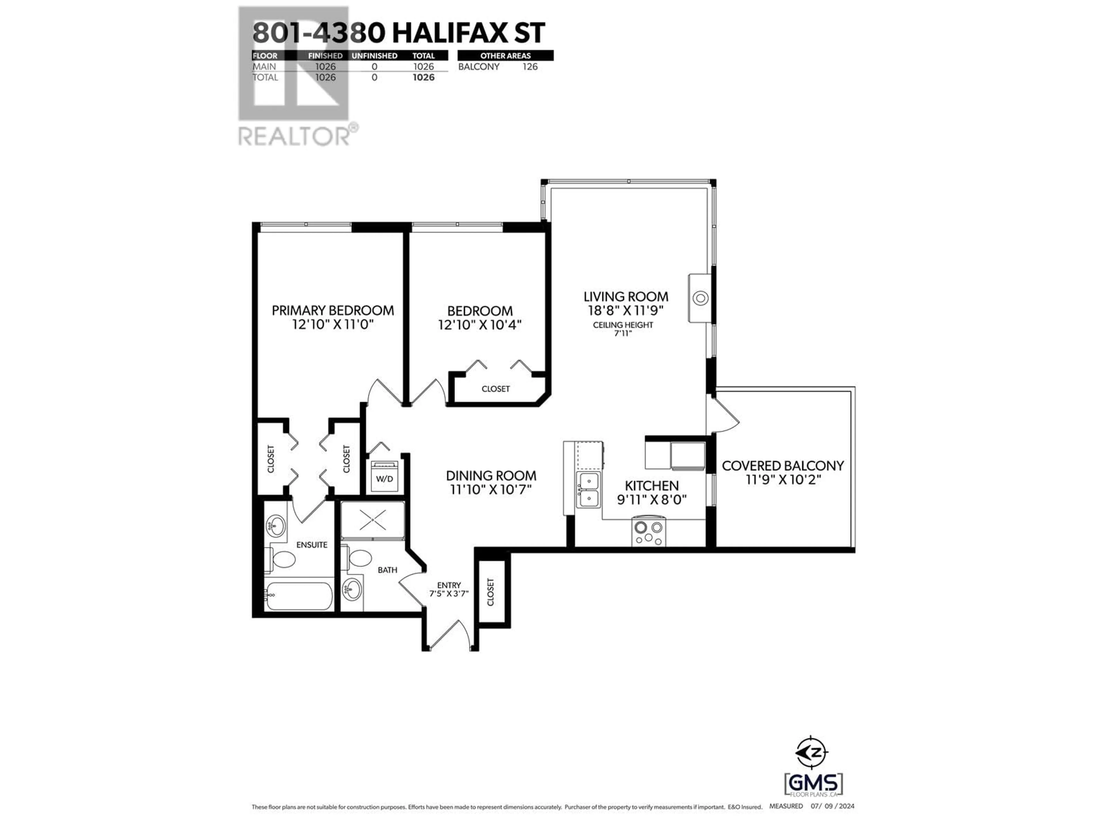 Floor plan for 801 4380 HALIFAX STREET, Burnaby British Columbia V5C6R3