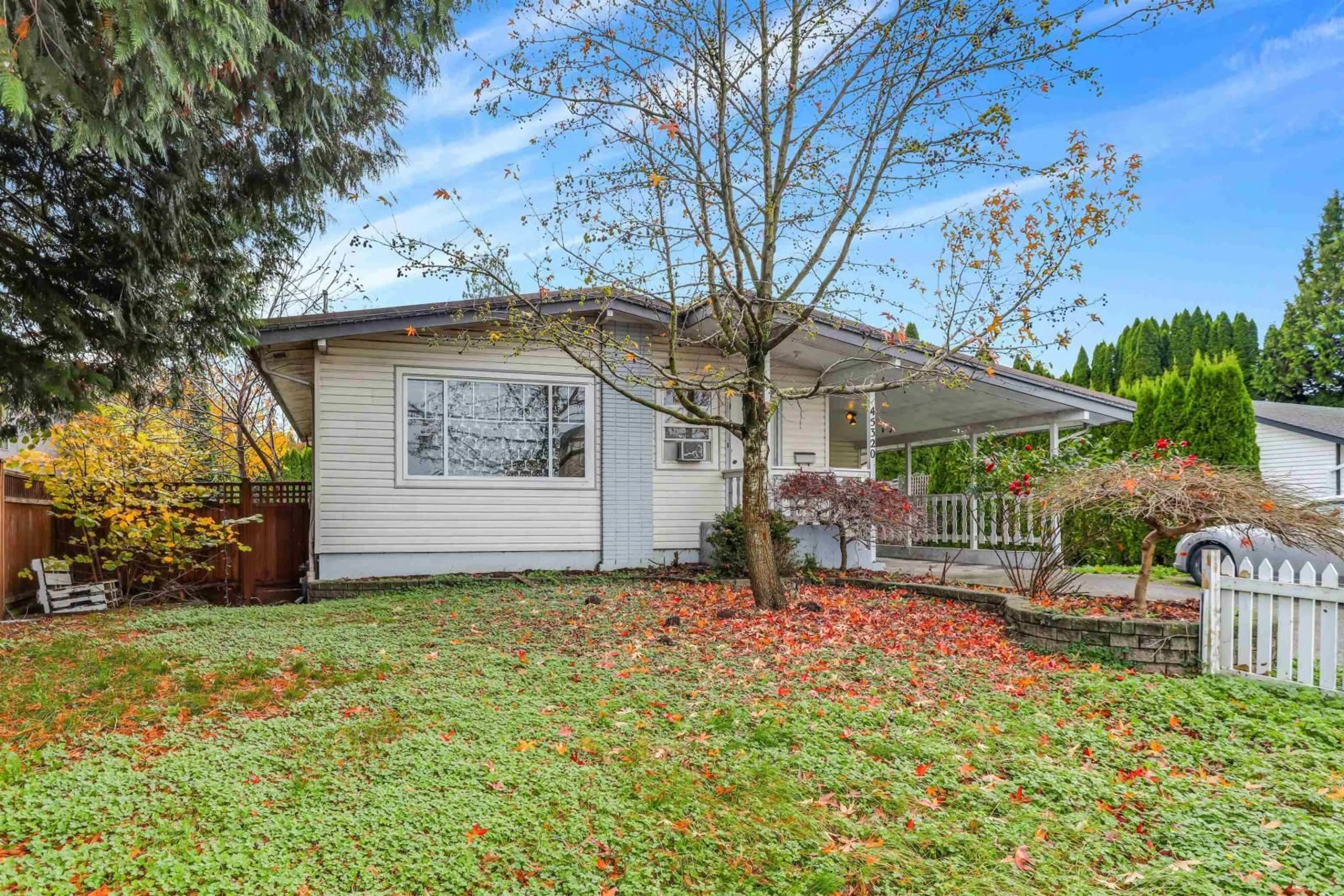 Frontside or backside of a home, the fenced backyard for 45320 CRESCENT DRIVE, Chilliwack British Columbia V2P1G7