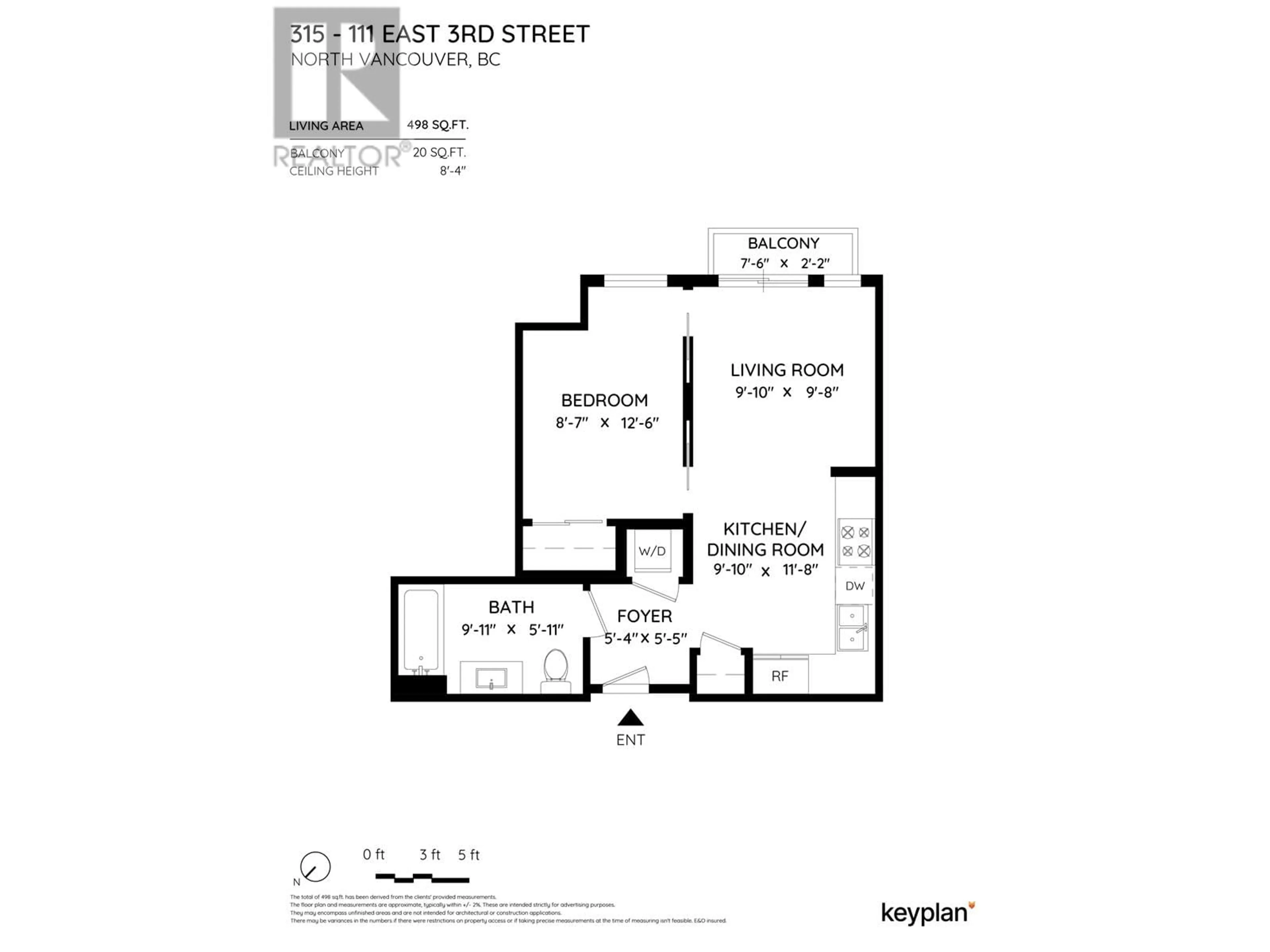 Floor plan for 315 111 E 3RD STREET, North Vancouver British Columbia V7L0C6