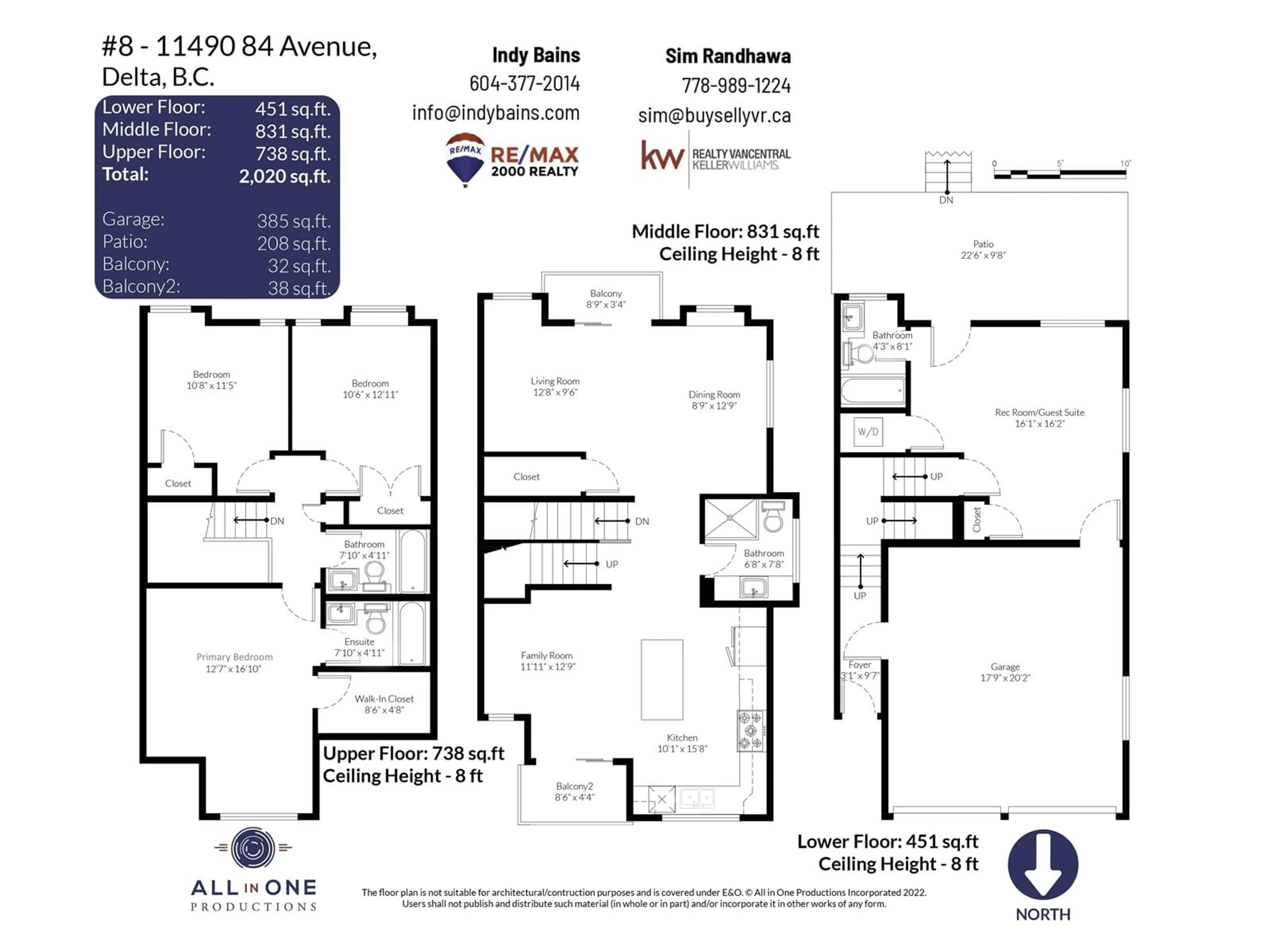 Floor plan for 8 11490 84 AVENUE, Delta British Columbia V4C2M1