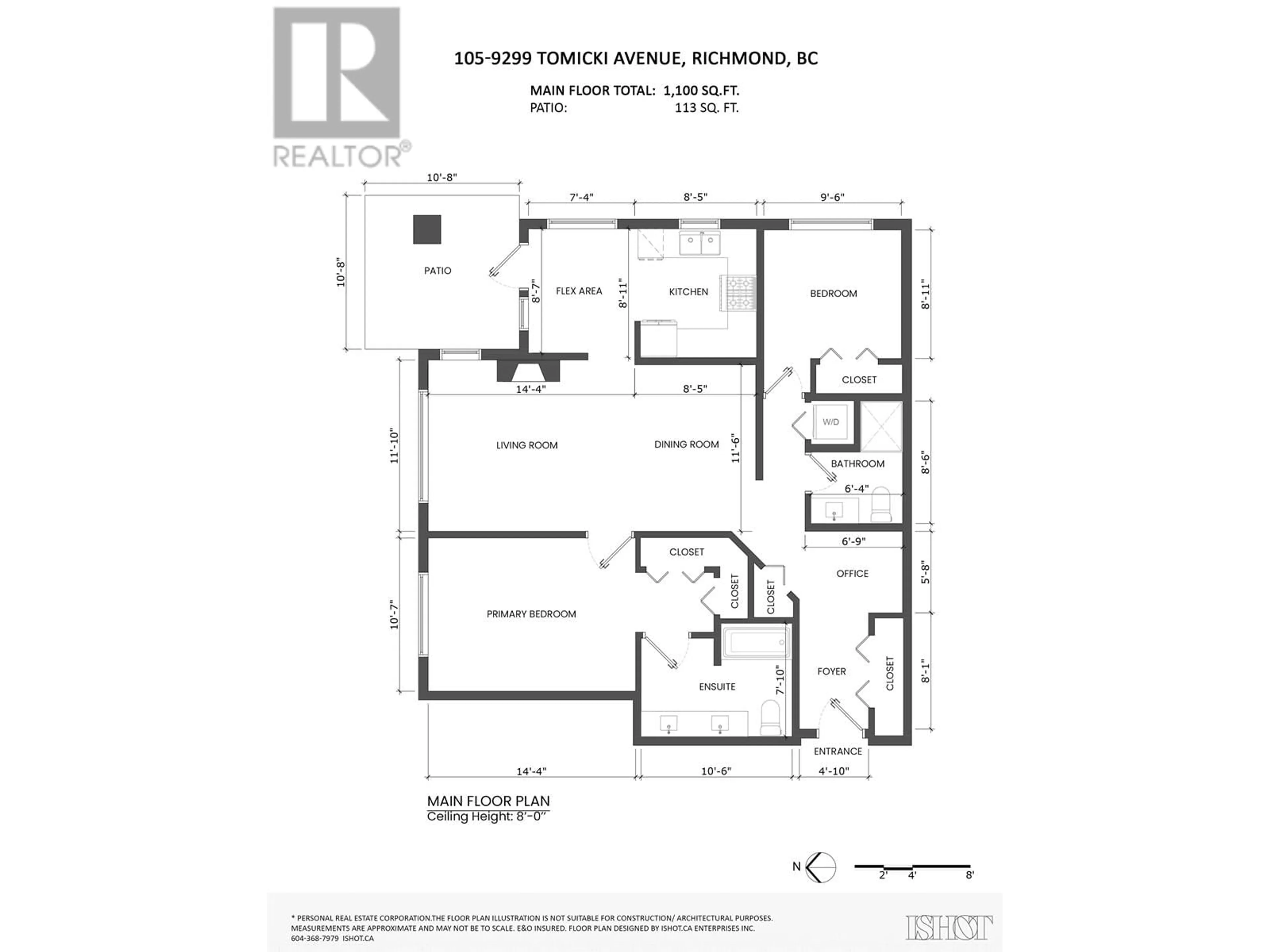 Floor plan for 105 9299 TOMICKI AVENUE, Richmond British Columbia V6X0C5