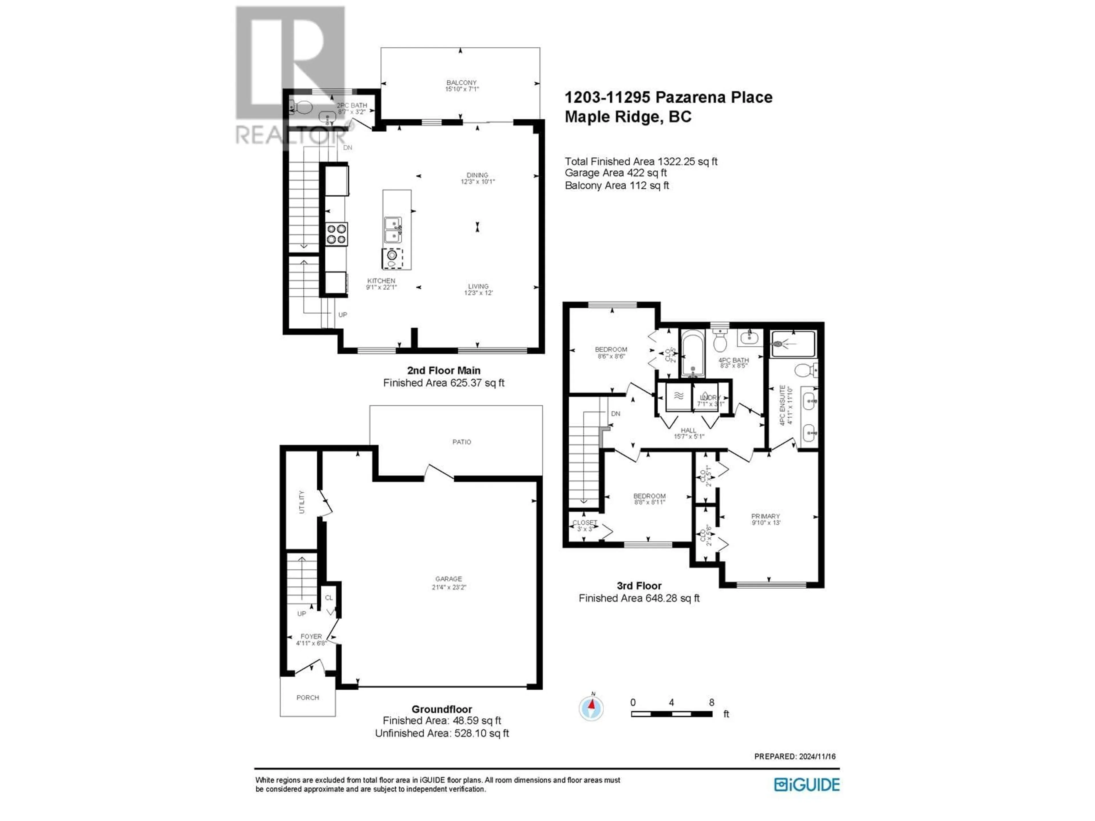 Floor plan for 1203 11295 PAZARENA PLACE, Maple Ridge British Columbia V2X4K9