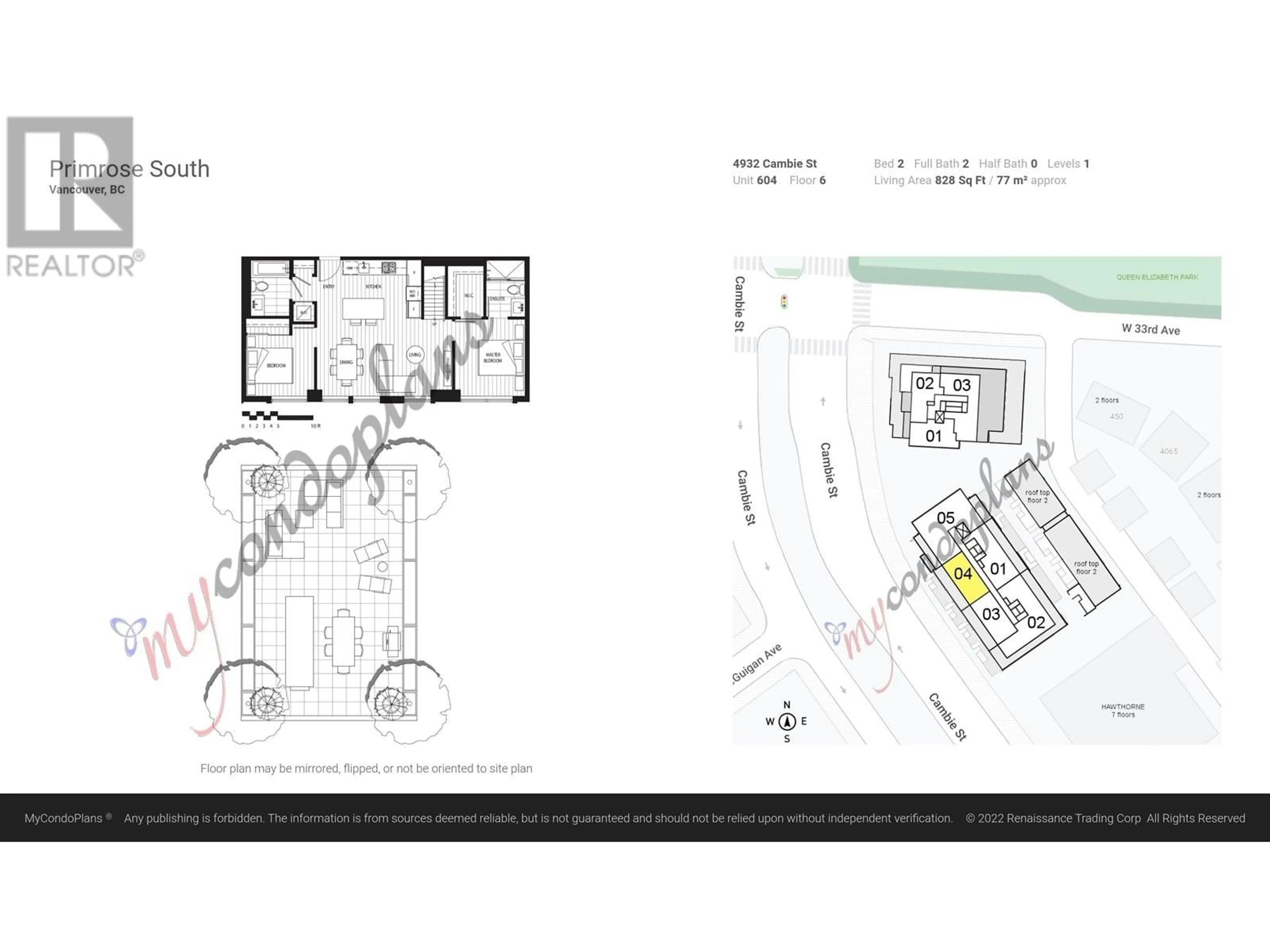 Floor plan for 604 4932 CAMBIE STREET, Vancouver British Columbia V5Z0K1