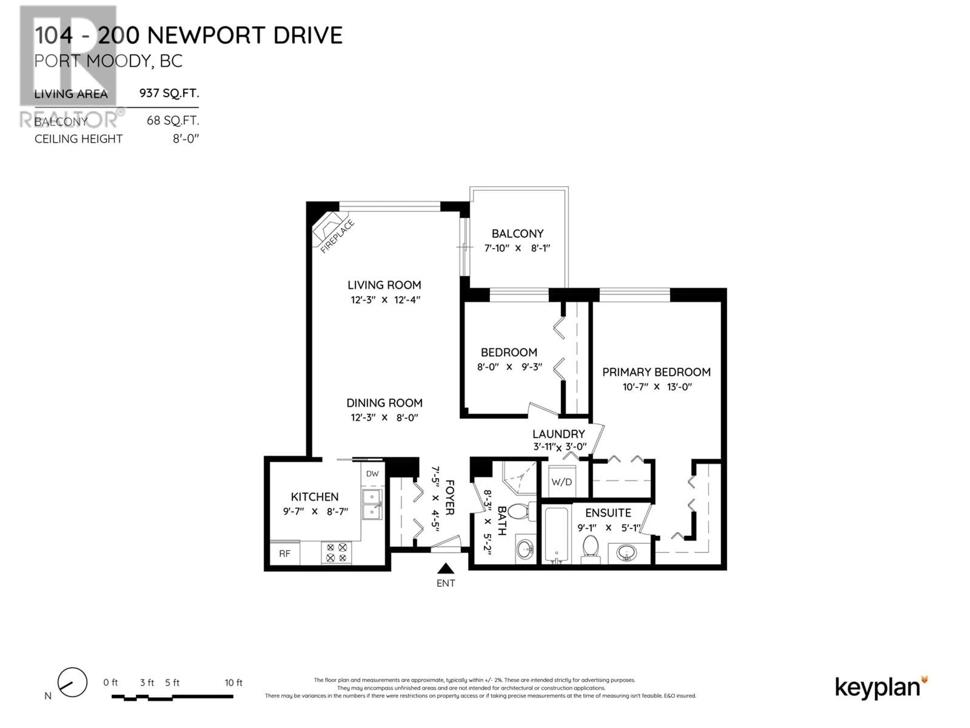 Floor plan for 104 200 NEWPORT DRIVE, Port Moody British Columbia V3H5B7