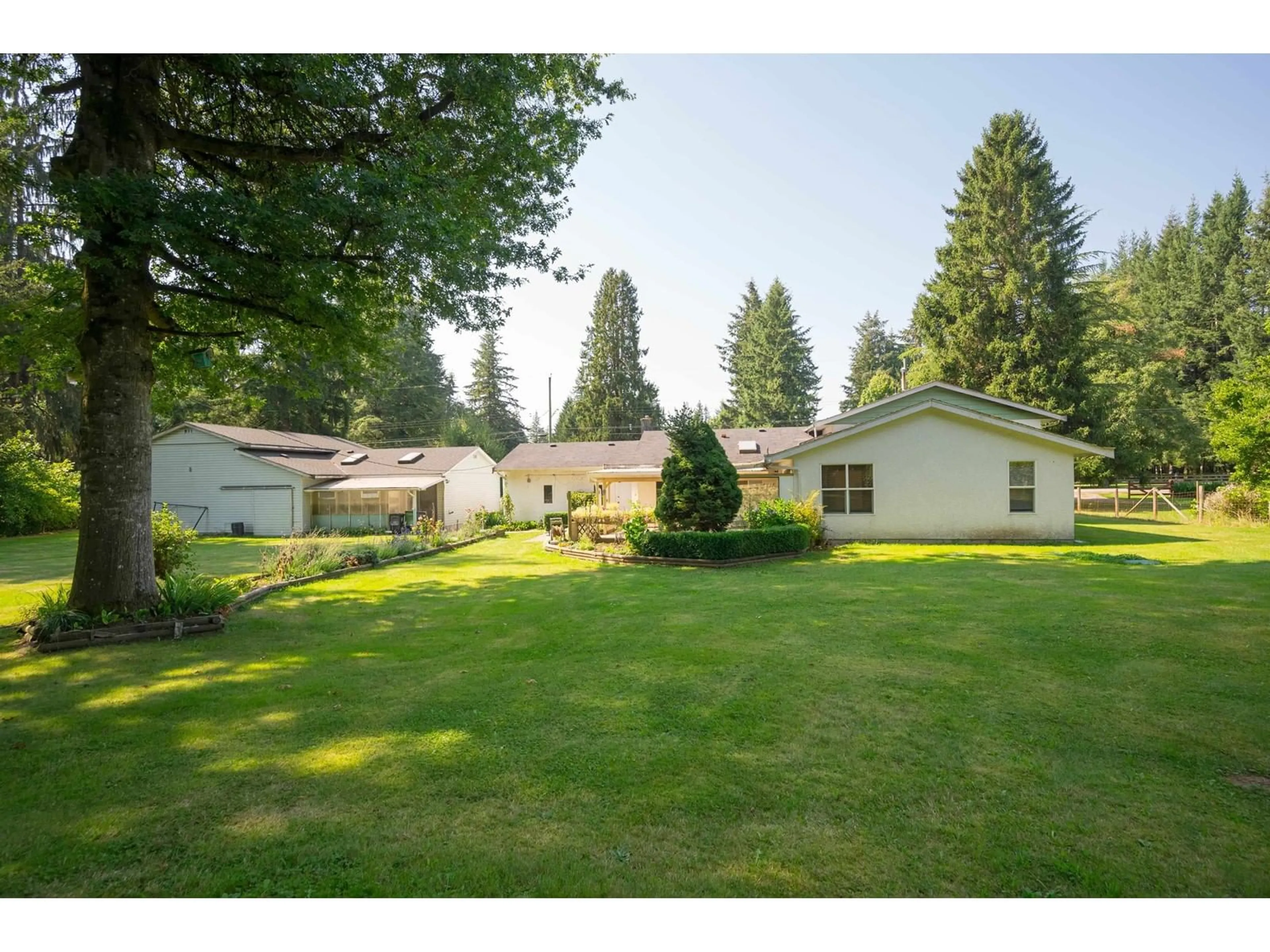 Frontside or backside of a home, the fenced backyard for 5106 236 STREET, Langley British Columbia V2Z2P5