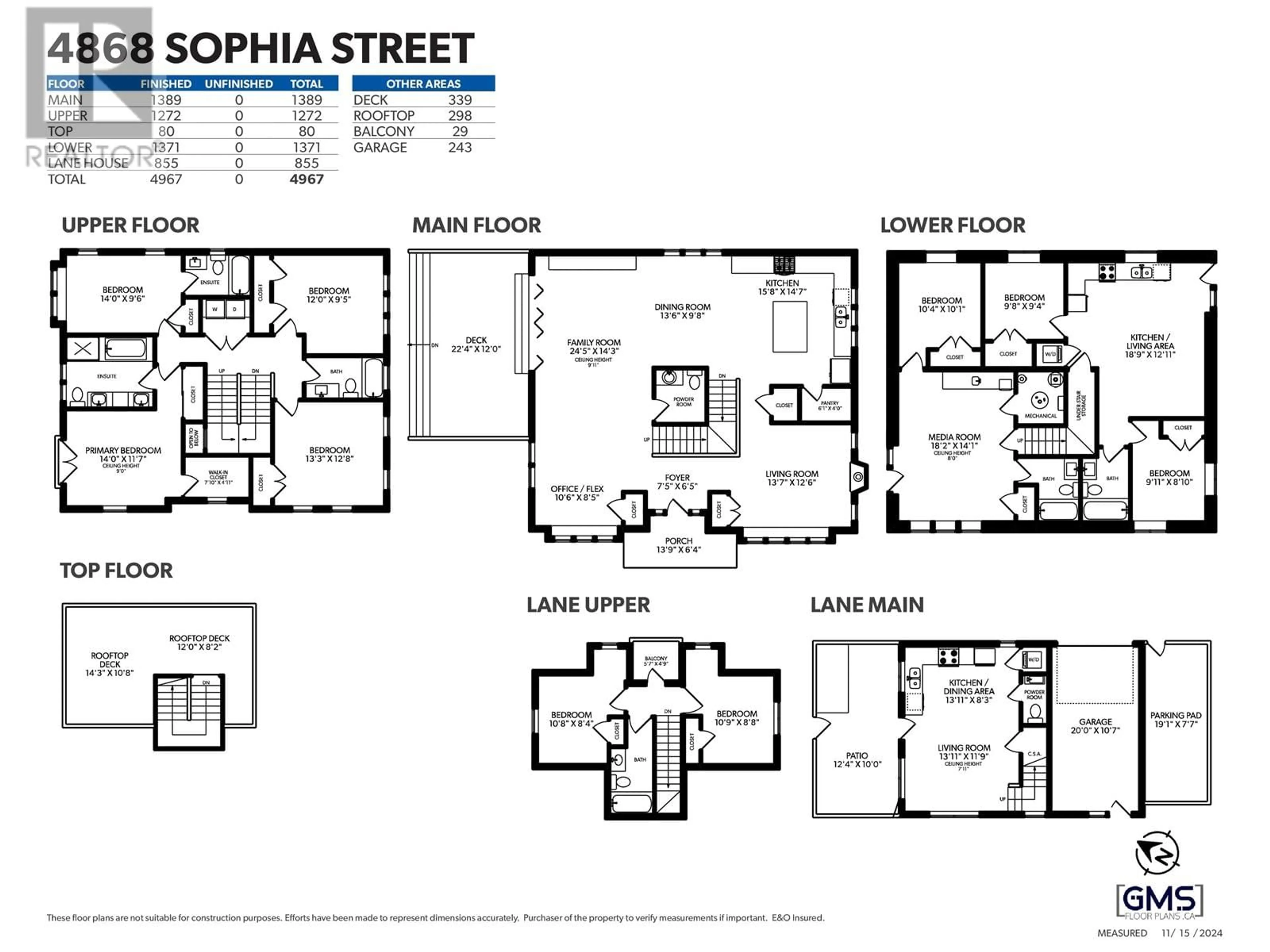 Floor plan for 4868 SOPHIA STREET, Vancouver British Columbia V5V3W6