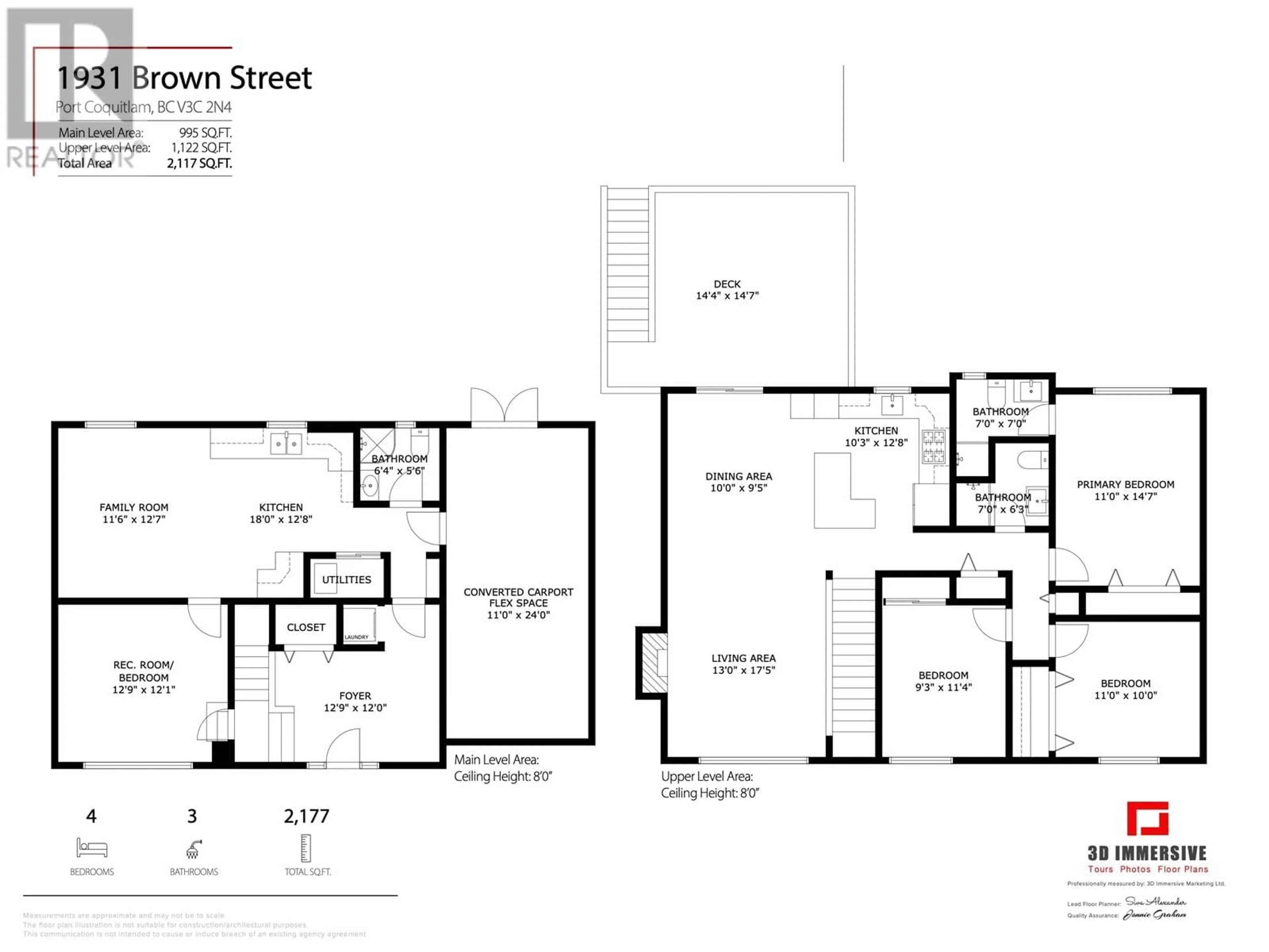 Floor plan for 1931 BROWN STREET, Port Coquitlam British Columbia V3C2N4