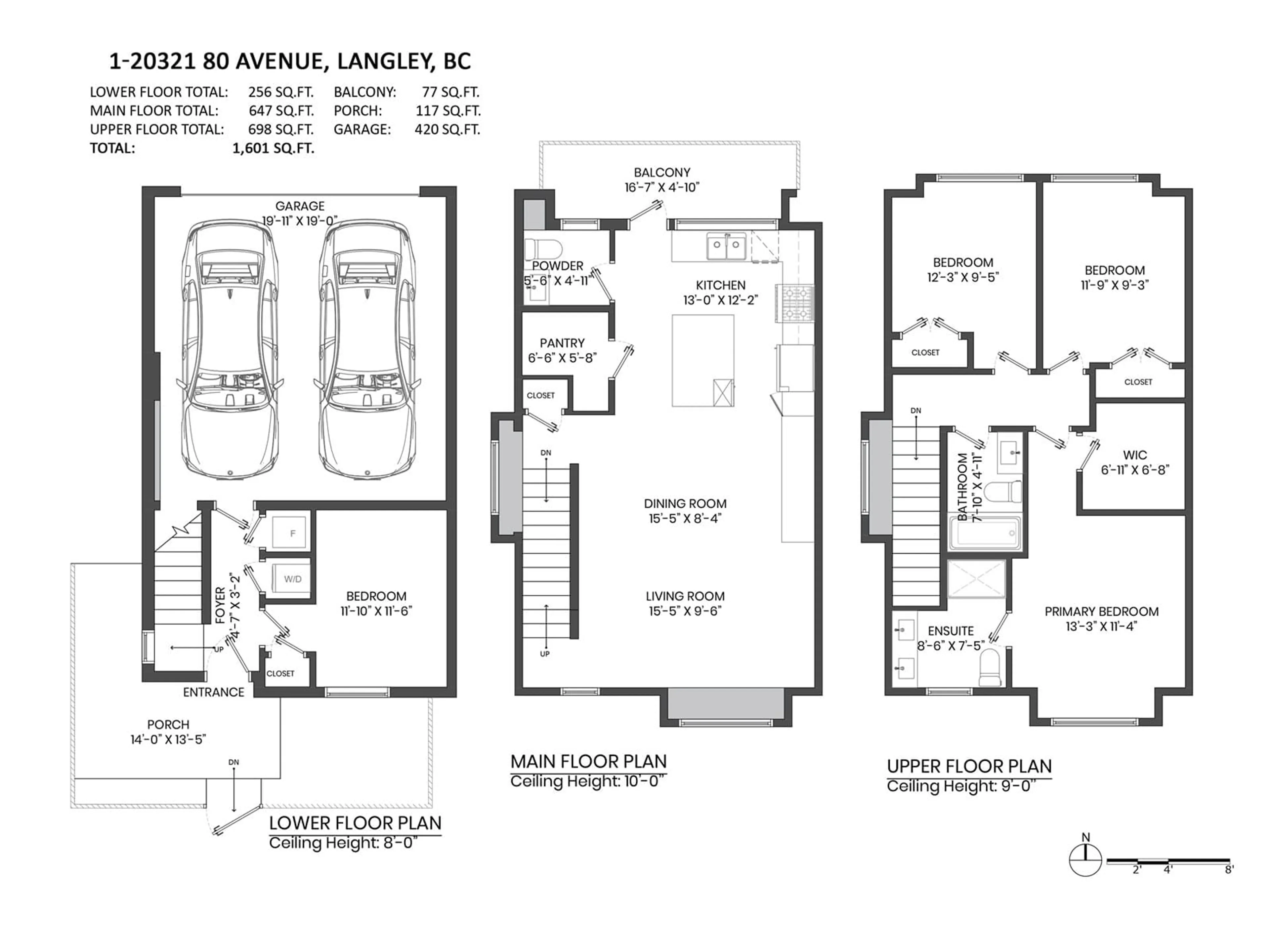 Floor plan for 1 20321 80 AVENUE, Langley British Columbia V2Y3S3