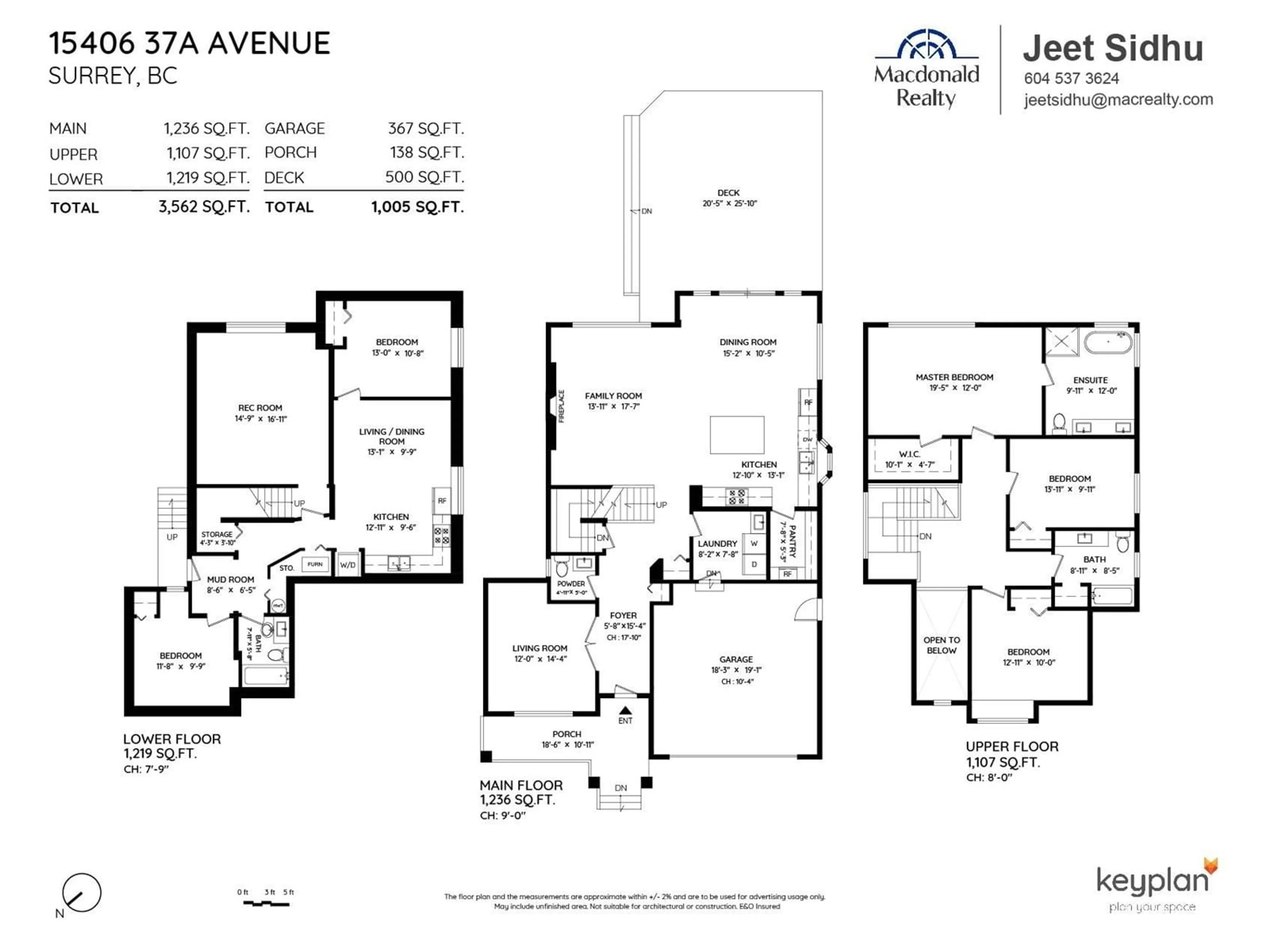 Floor plan for 15406 37A AVENUE, Surrey British Columbia V3Z0H2