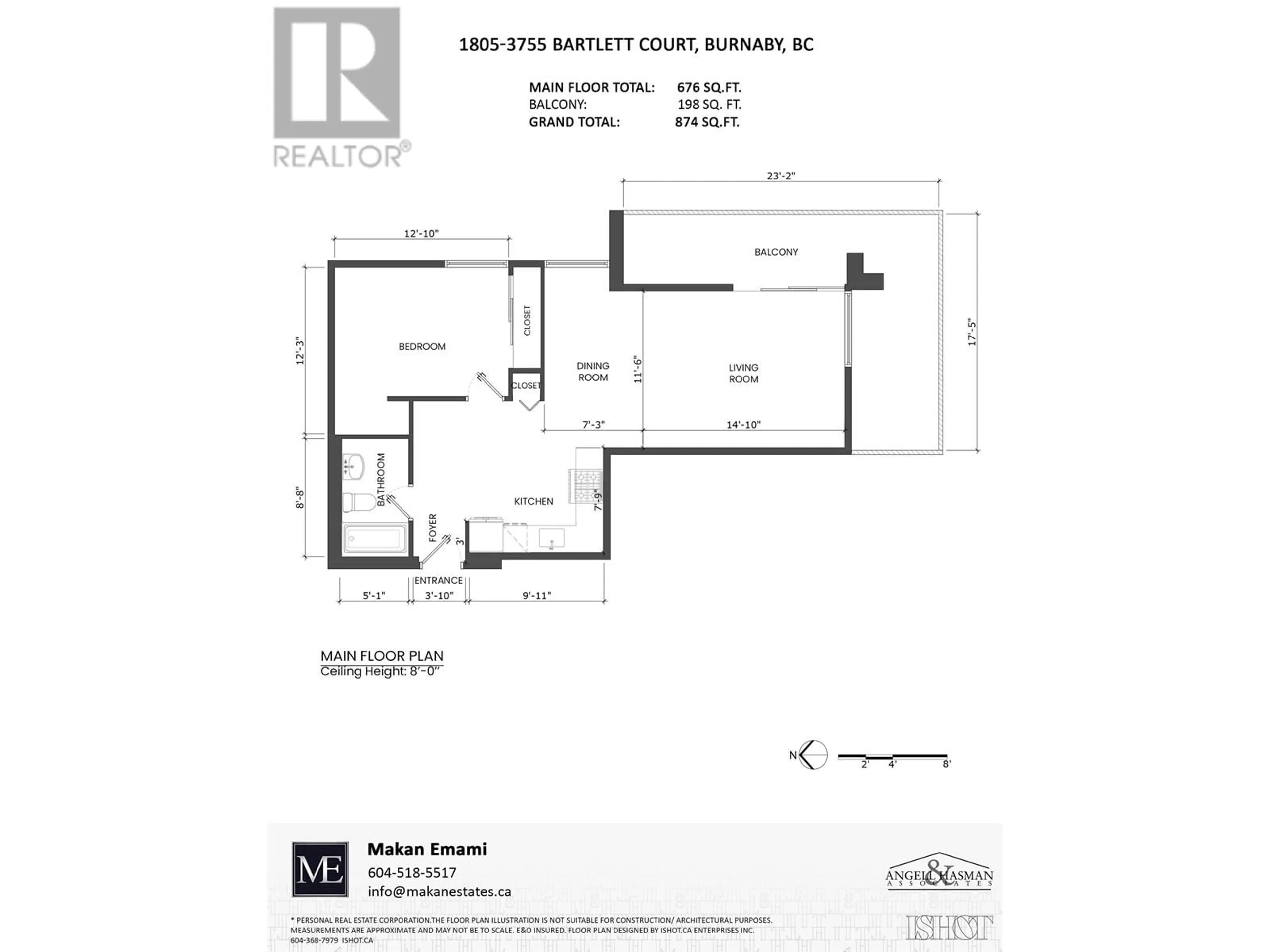 Floor plan for 1805 3755 BARTLETT COURT, Burnaby British Columbia V3J7G7