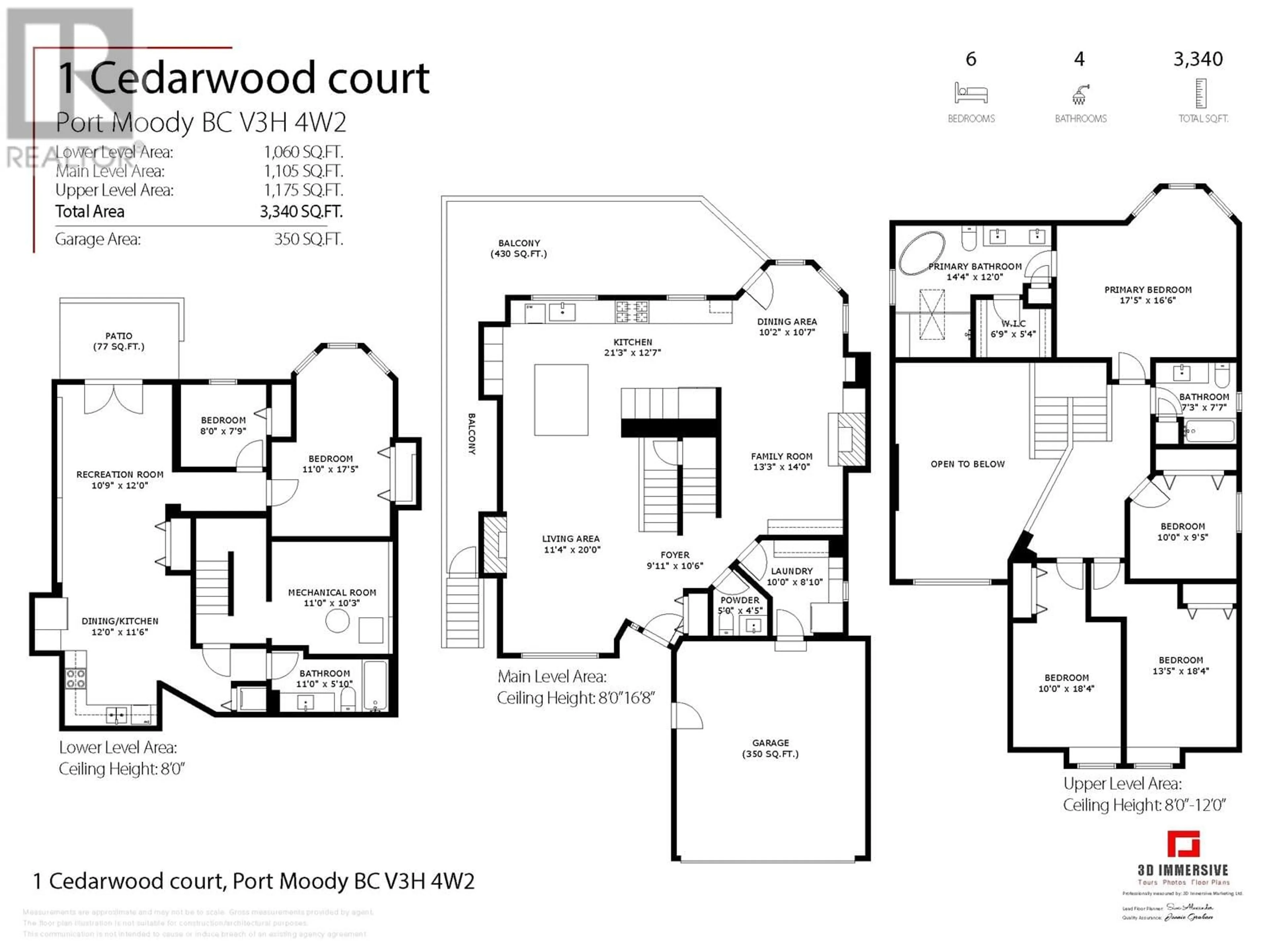 Floor plan for 1 CEDARWOOD COURT, Port Moody British Columbia V3H4W2