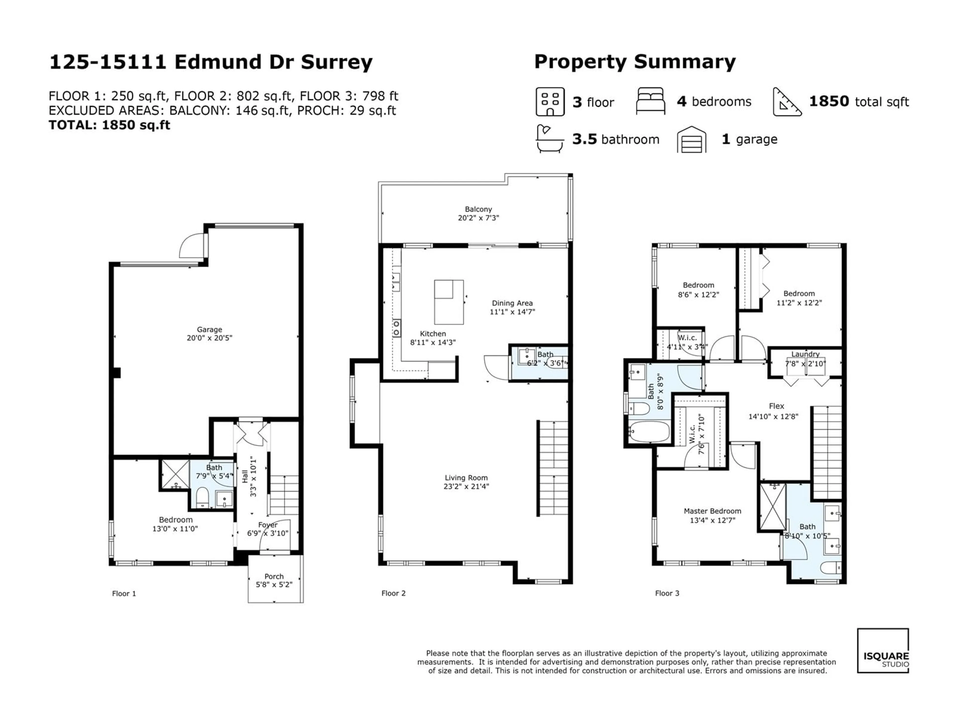 Floor plan for 125 15111 EDMUND DRIVE, Surrey British Columbia V3S0A5