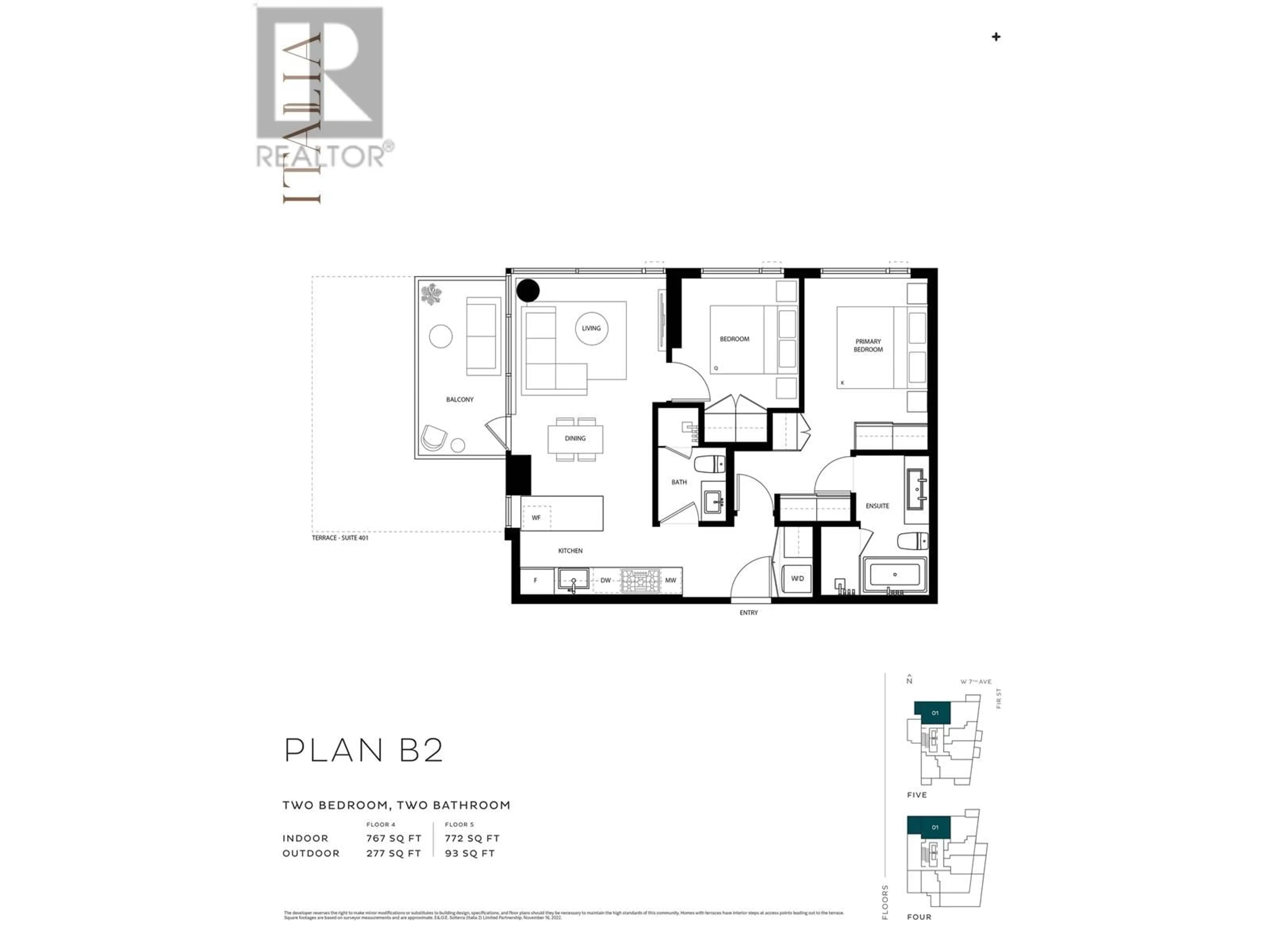 Floor plan for 501 2323 FIR STREET, Vancouver British Columbia V6J1S5