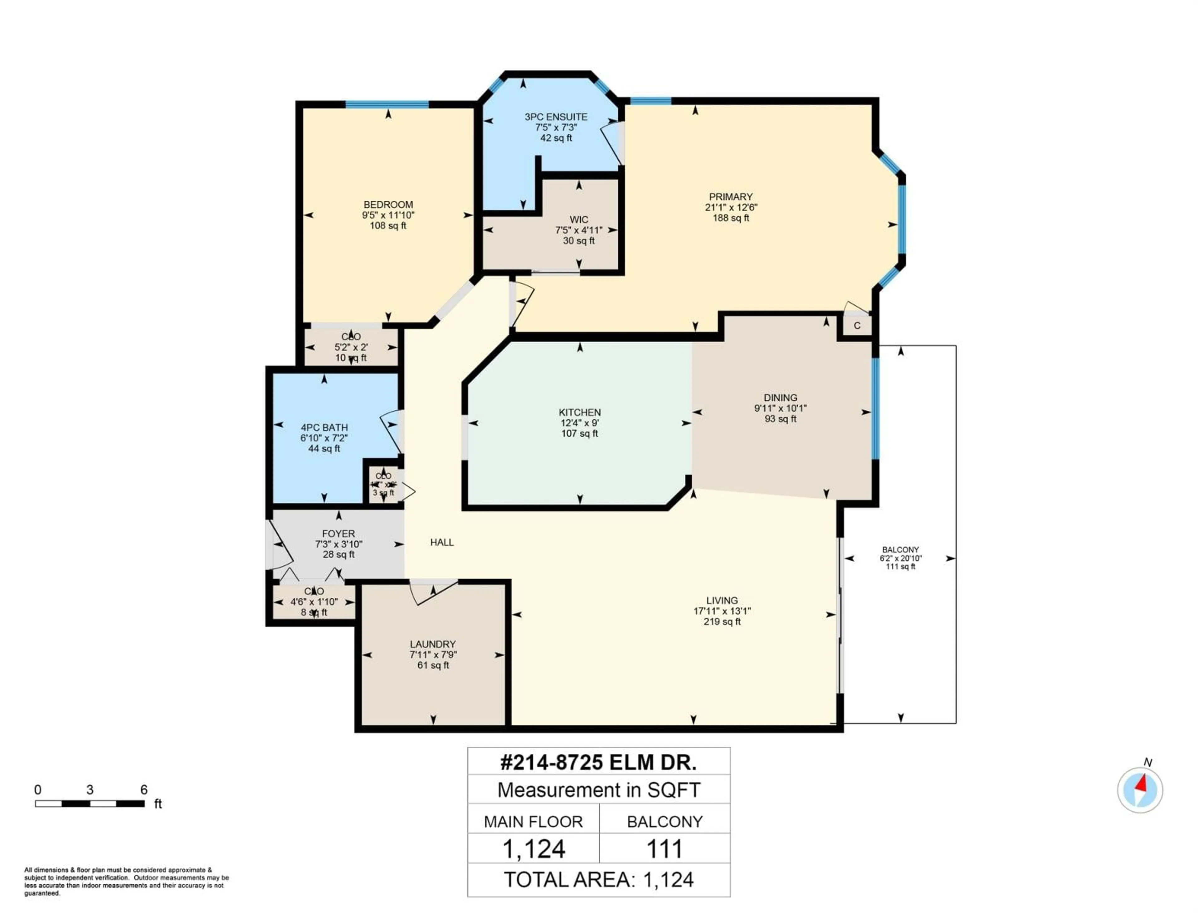 Floor plan for 214 8725 ELM DRIVE, Chilliwack British Columbia V2P4Y3