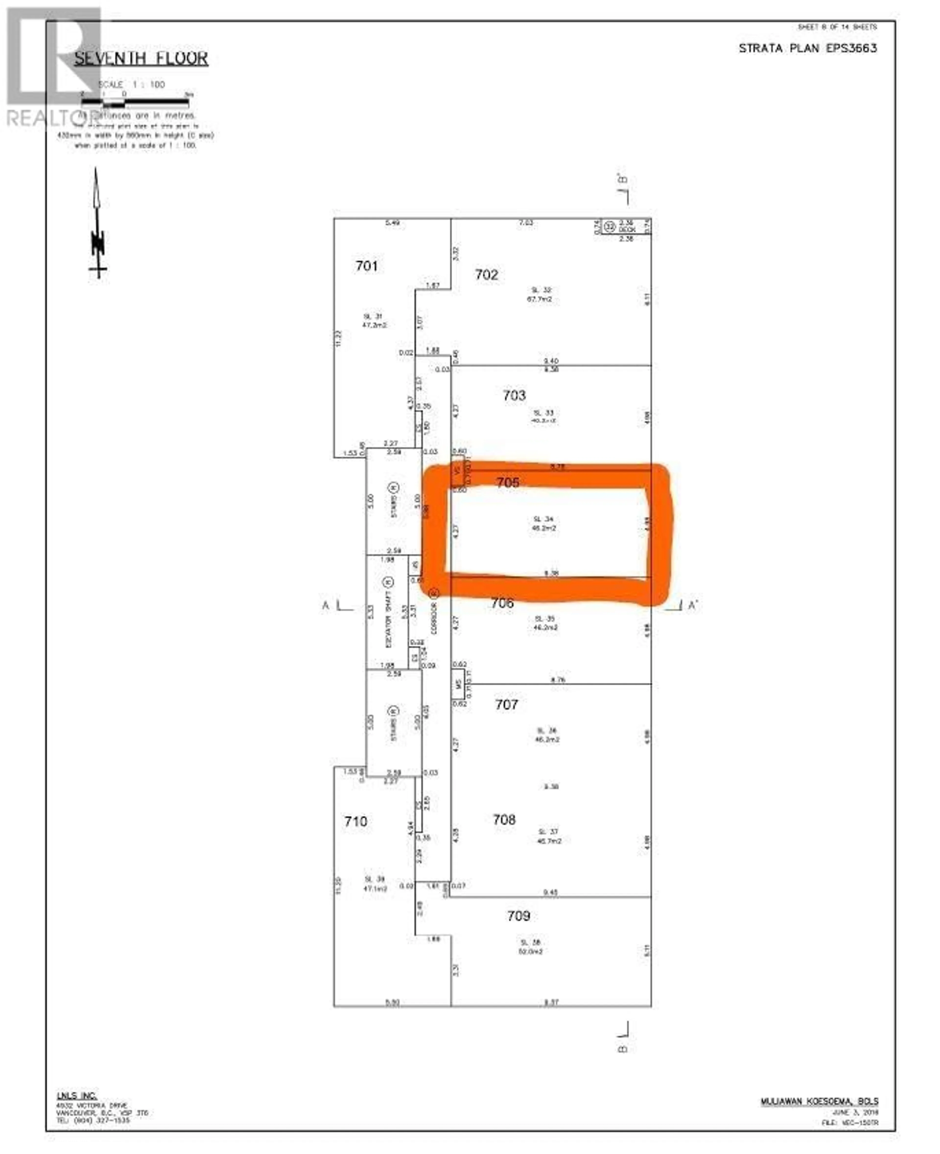 Floor plan for 705 150 E CORDOVA STREET, Vancouver British Columbia V6A0E7