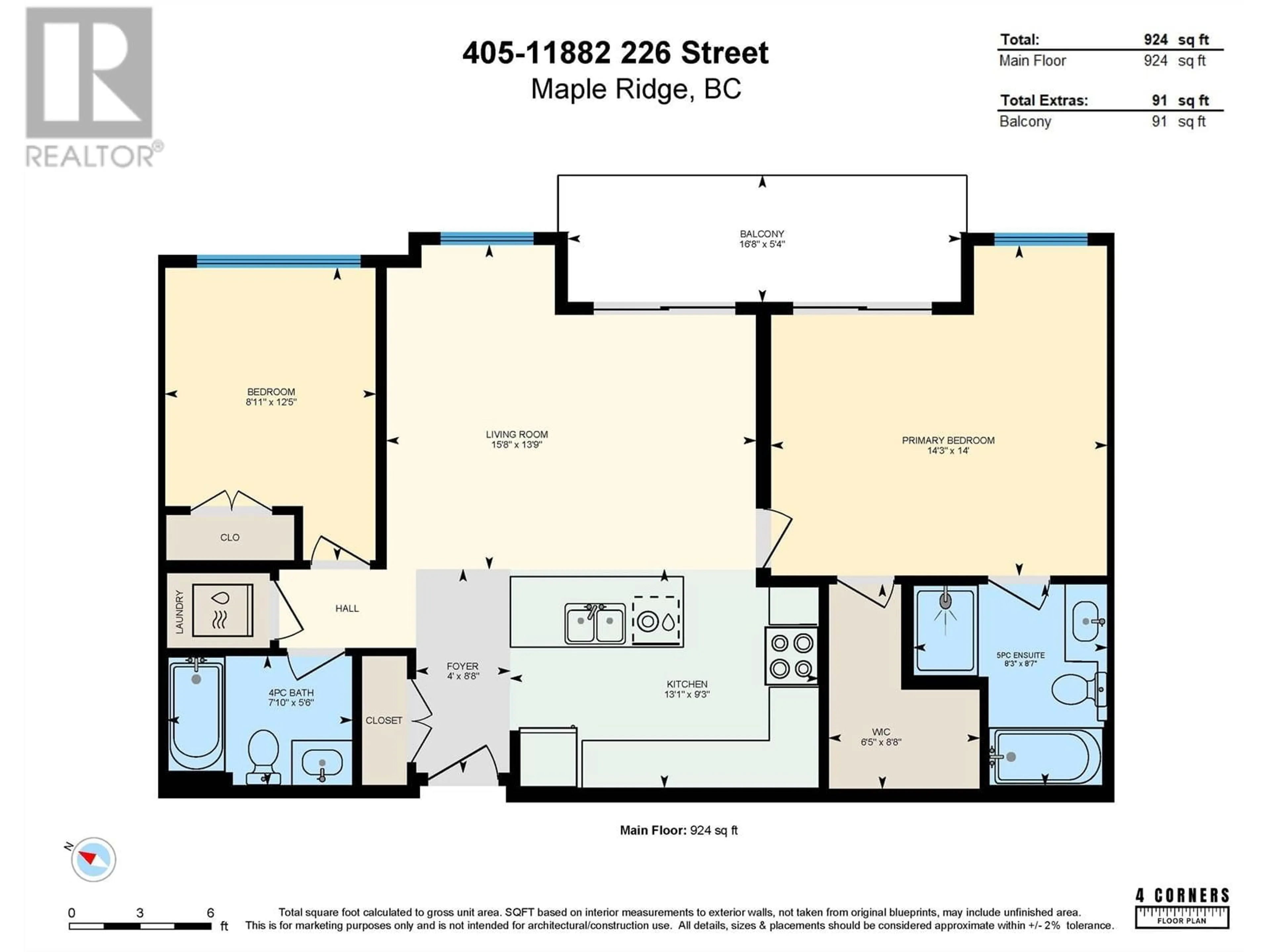 Floor plan for 405 11882 226 STREET, Maple Ridge British Columbia V2X9C7