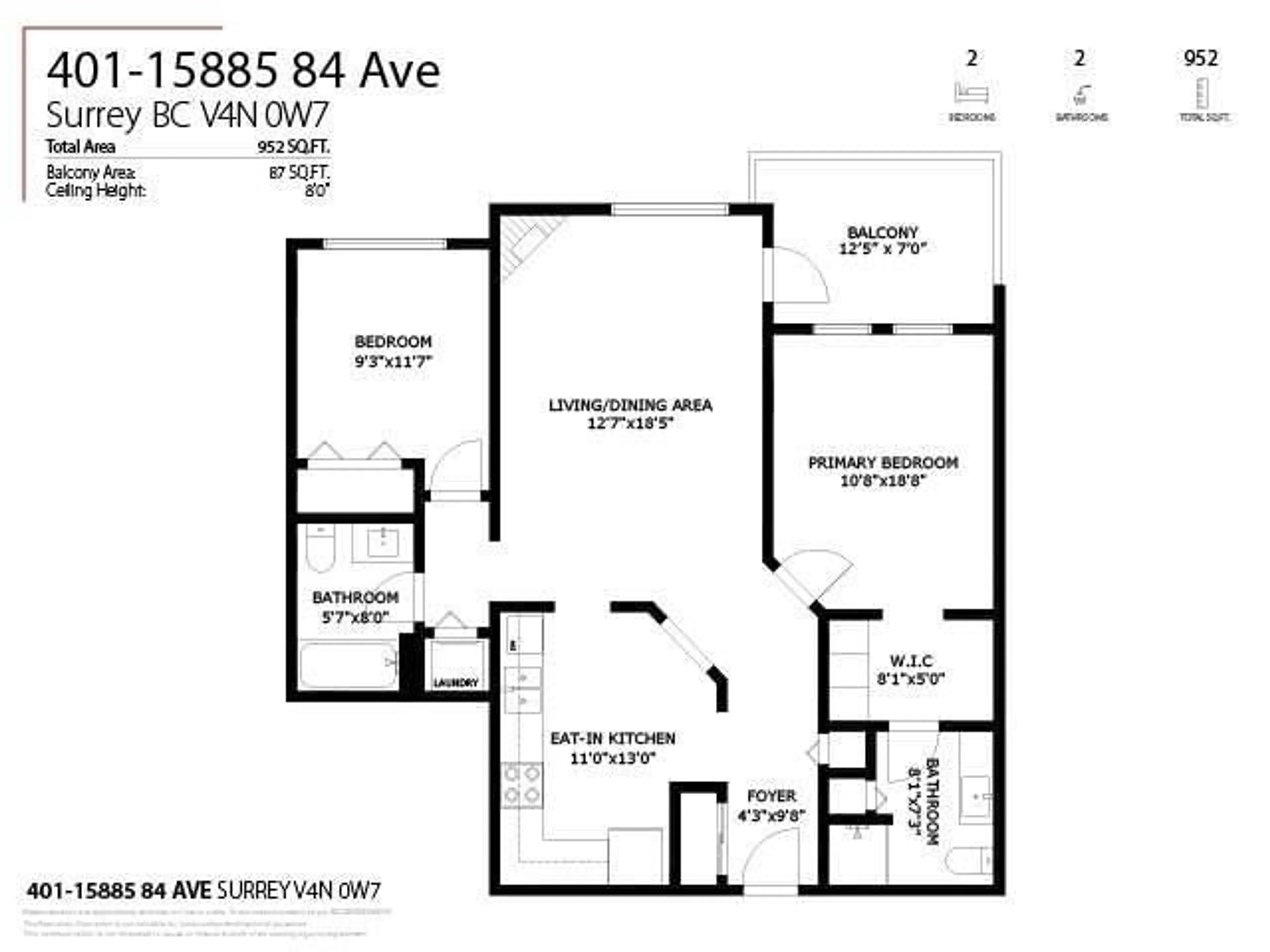 Floor plan for 401 15885 84 AVENUE, Surrey British Columbia V4N0W7