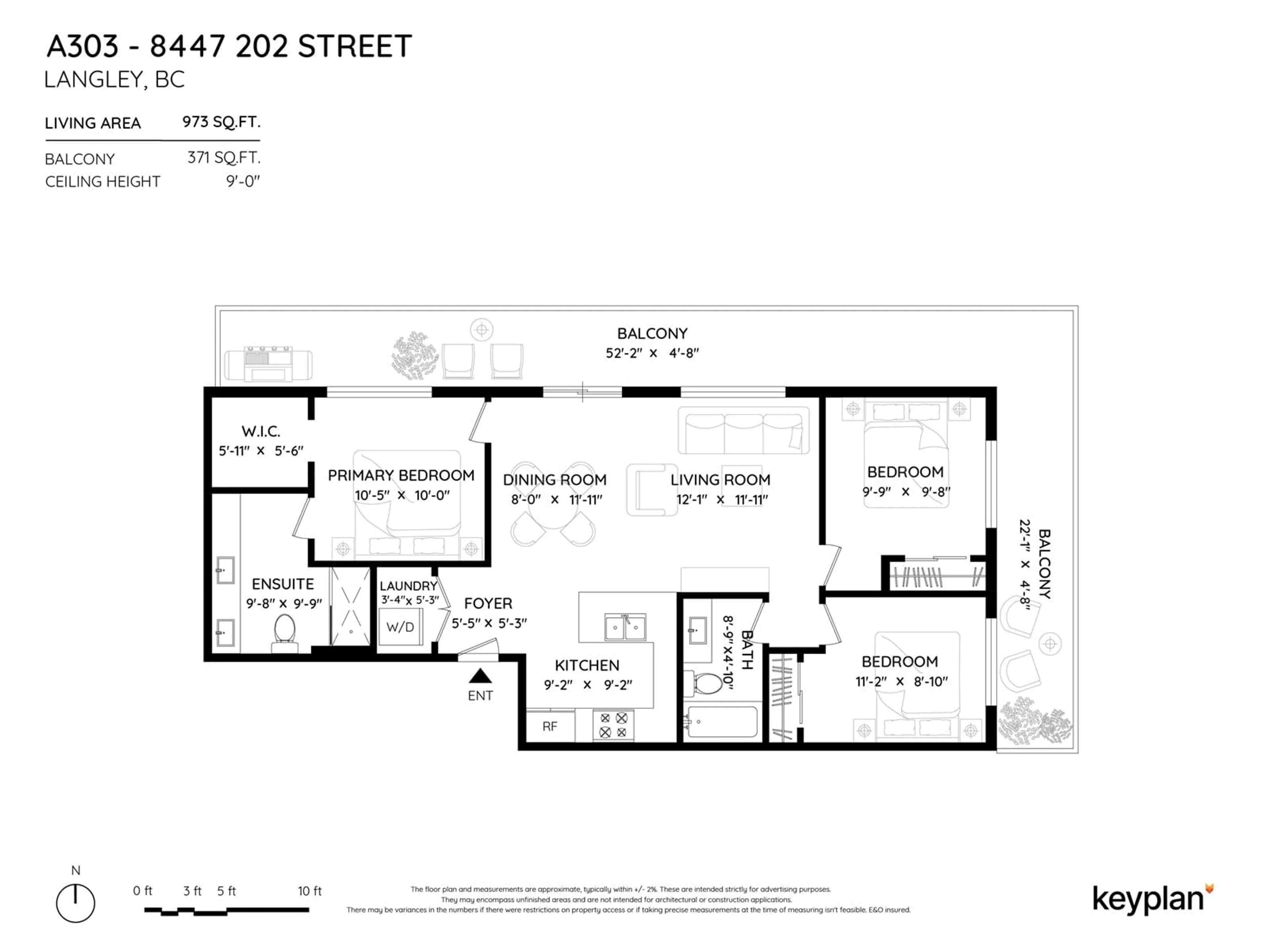 Floor plan for A303 8447 202 STREET, Langley British Columbia V2Y4K1