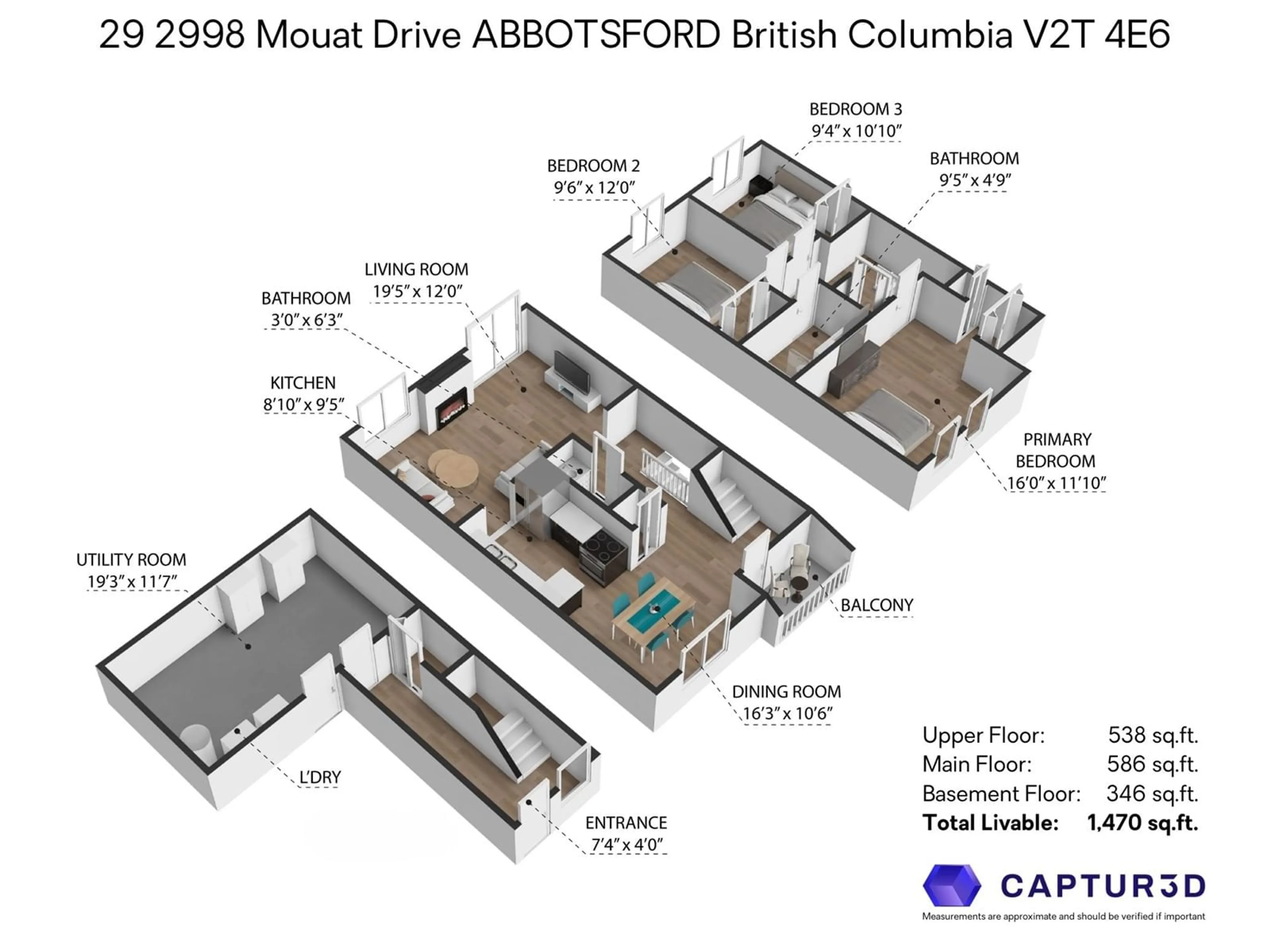 Floor plan for 29 2998 MOUAT DRIVE, Abbotsford British Columbia V2T4E6