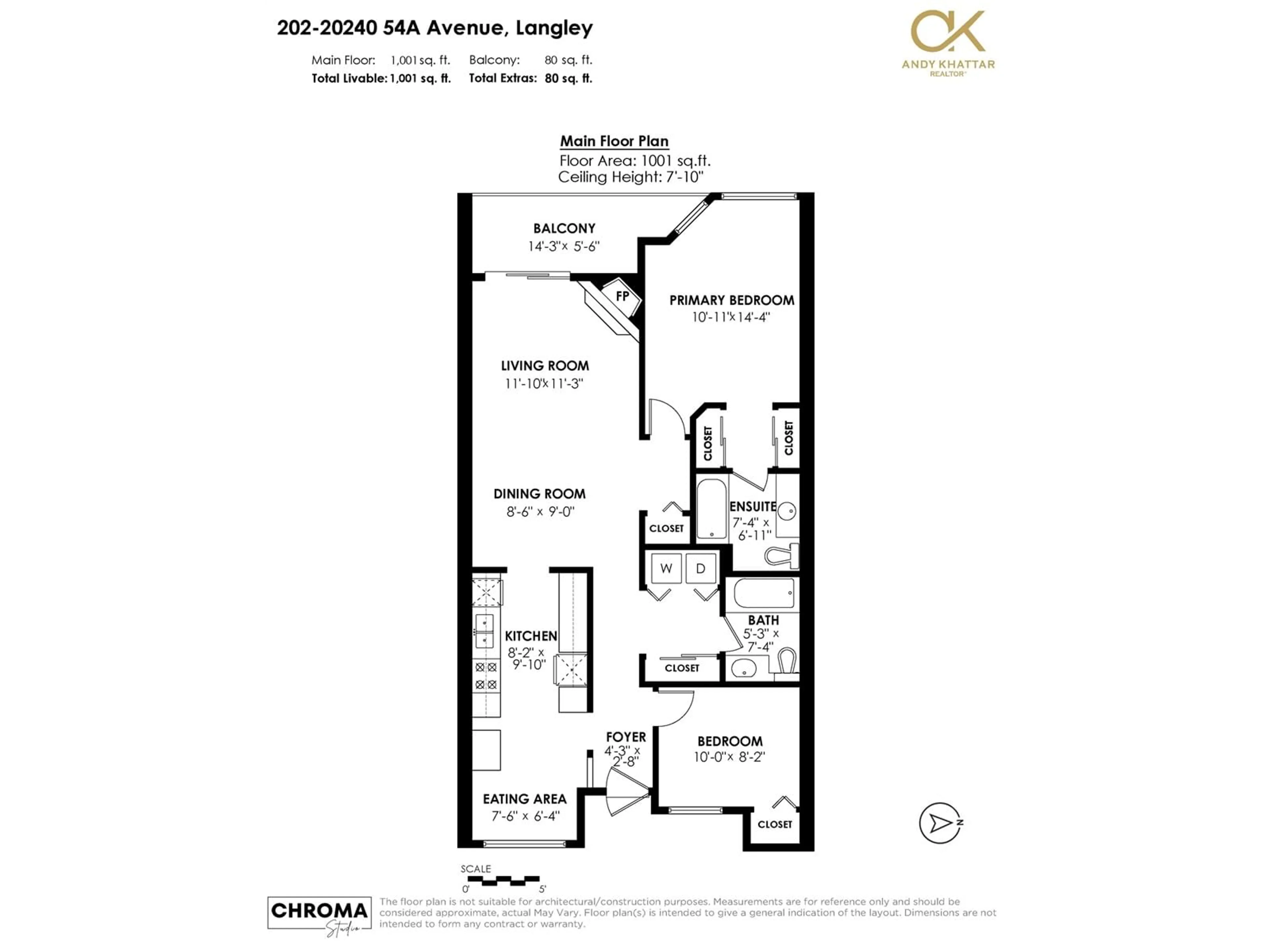 Floor plan for 202 20240 54A AVENUE, Langley British Columbia V3A3W7