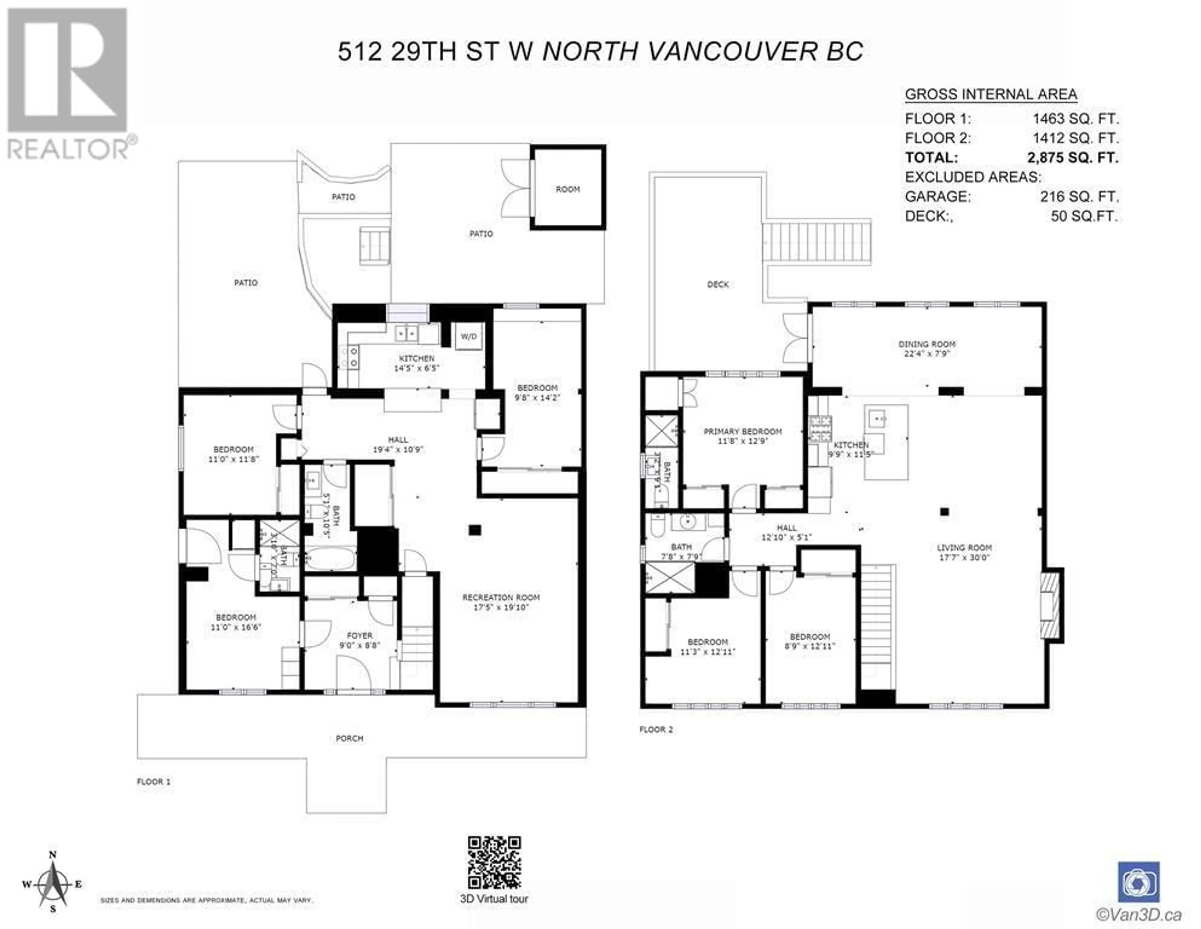 Floor plan for 512 W 29TH STREET, North Vancouver British Columbia V7N2K1