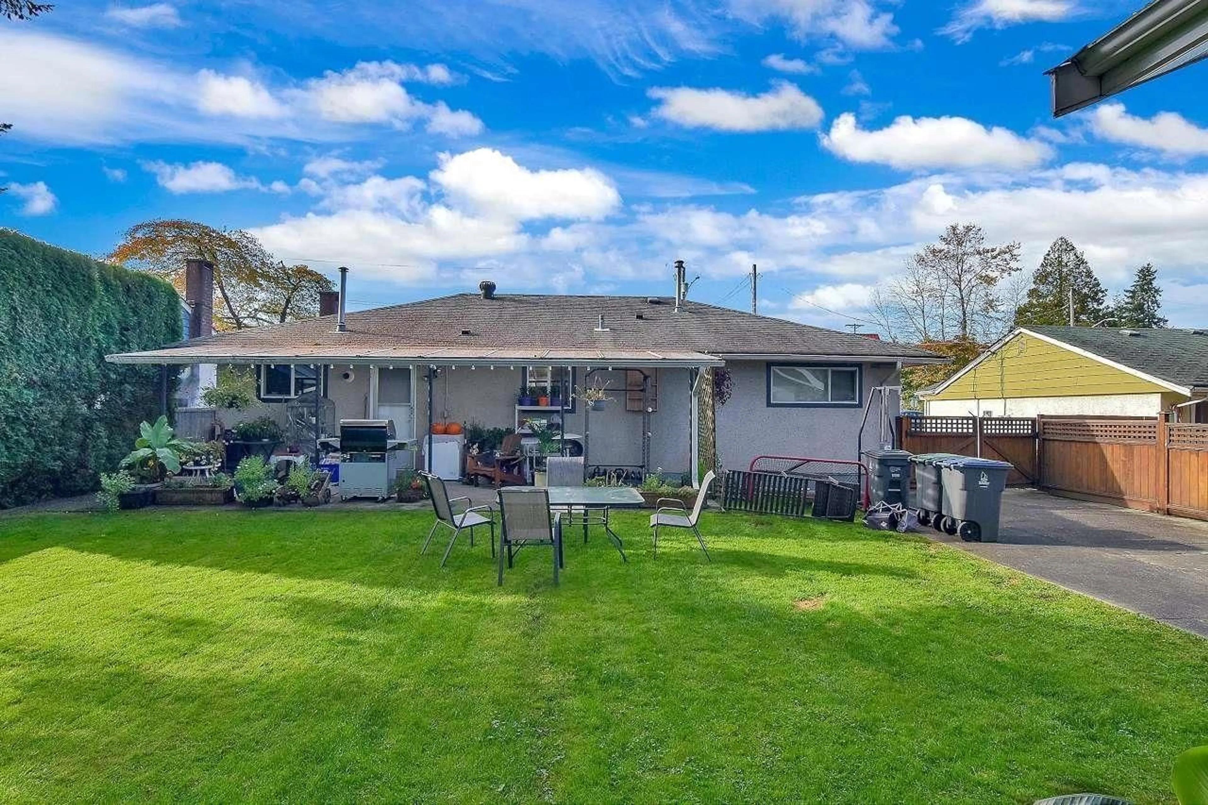 Frontside or backside of a home, the fenced backyard for 10846 ORIOLE DRIVE, Surrey British Columbia V3R5A3