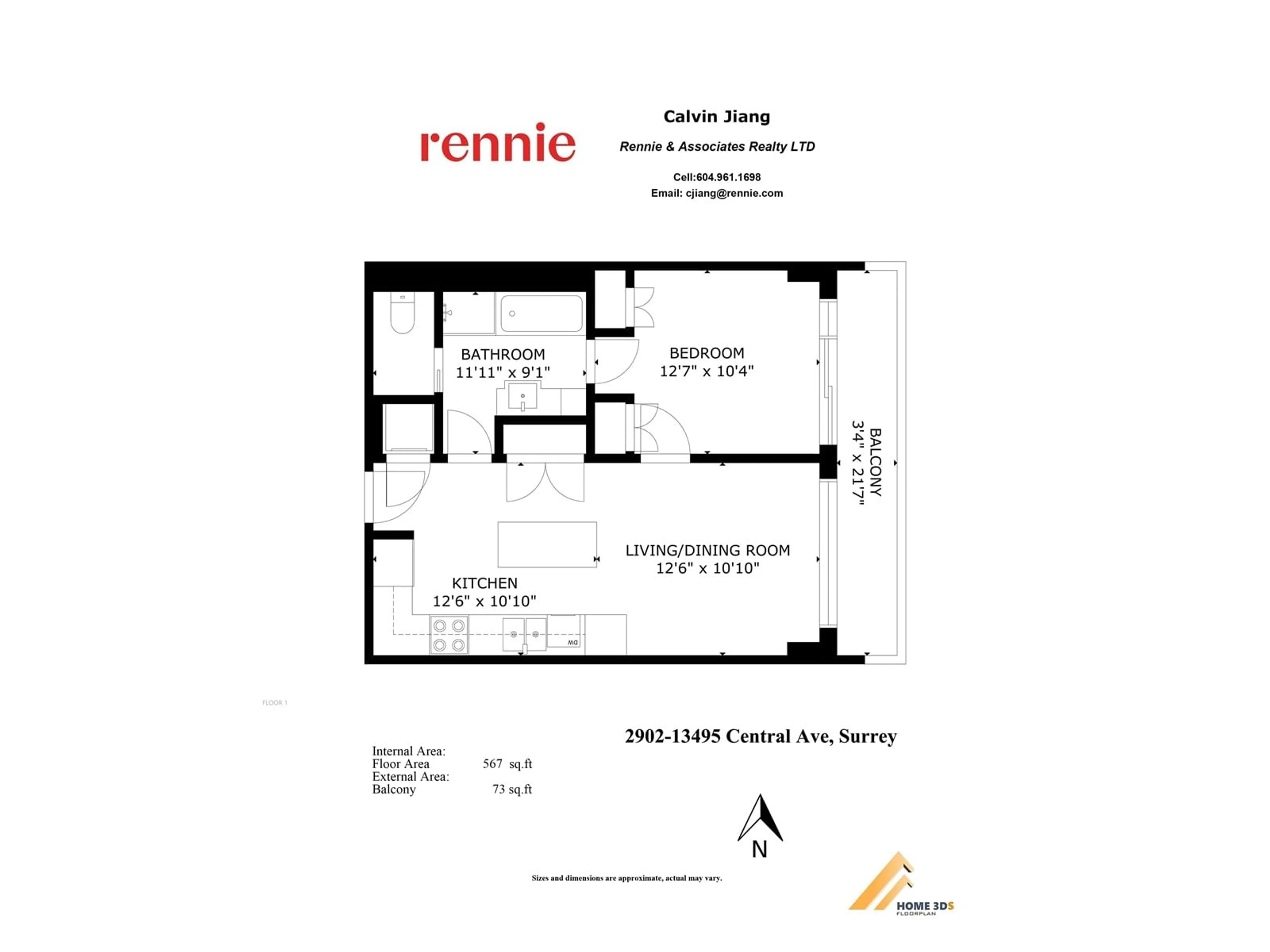 Floor plan for 2902 13495 CENTRAL AVENUE, Surrey British Columbia V3T0K2