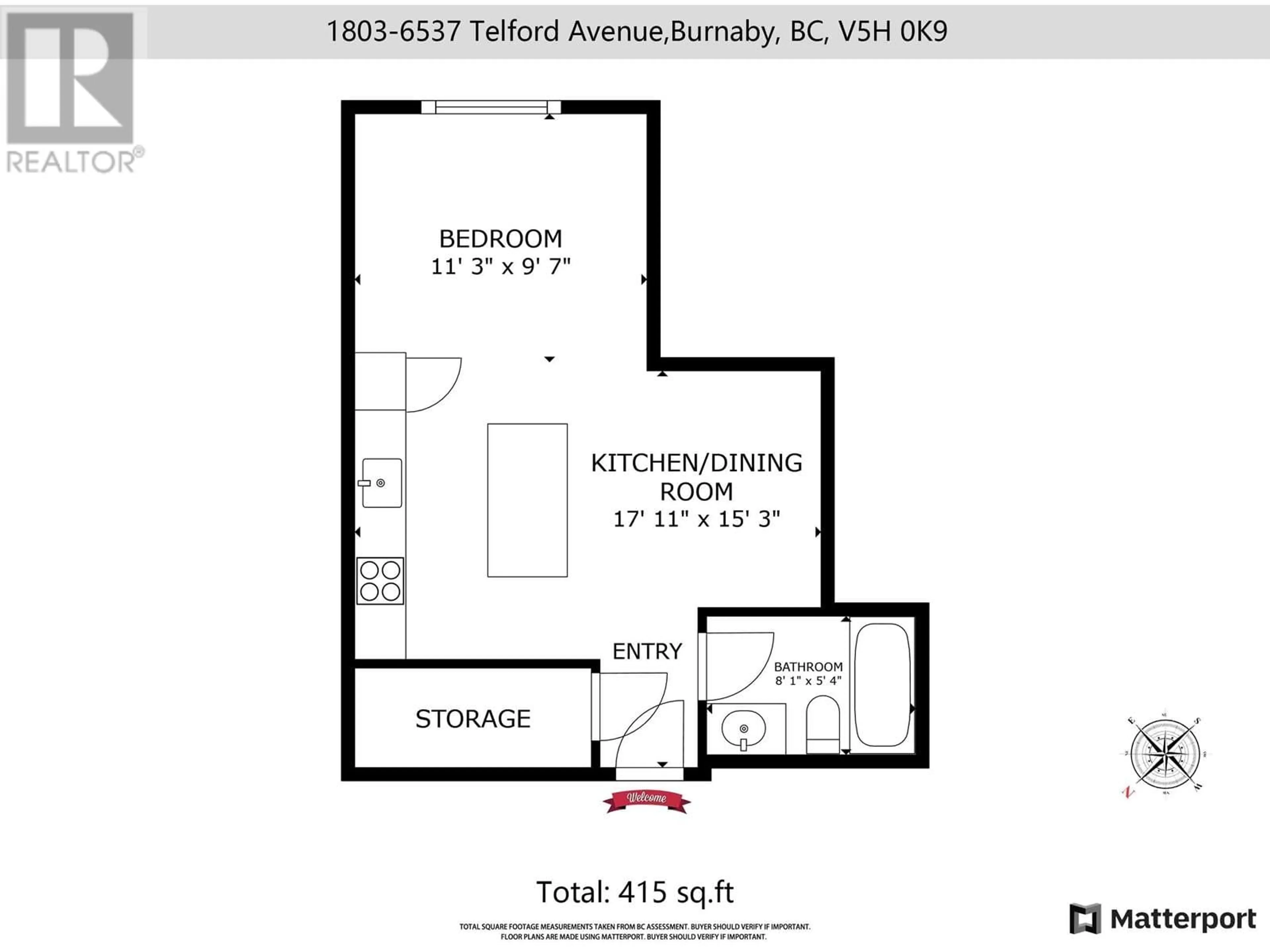 Floor plan for 1803 6537 TELFORD AVENUE, Burnaby British Columbia V5H0K9