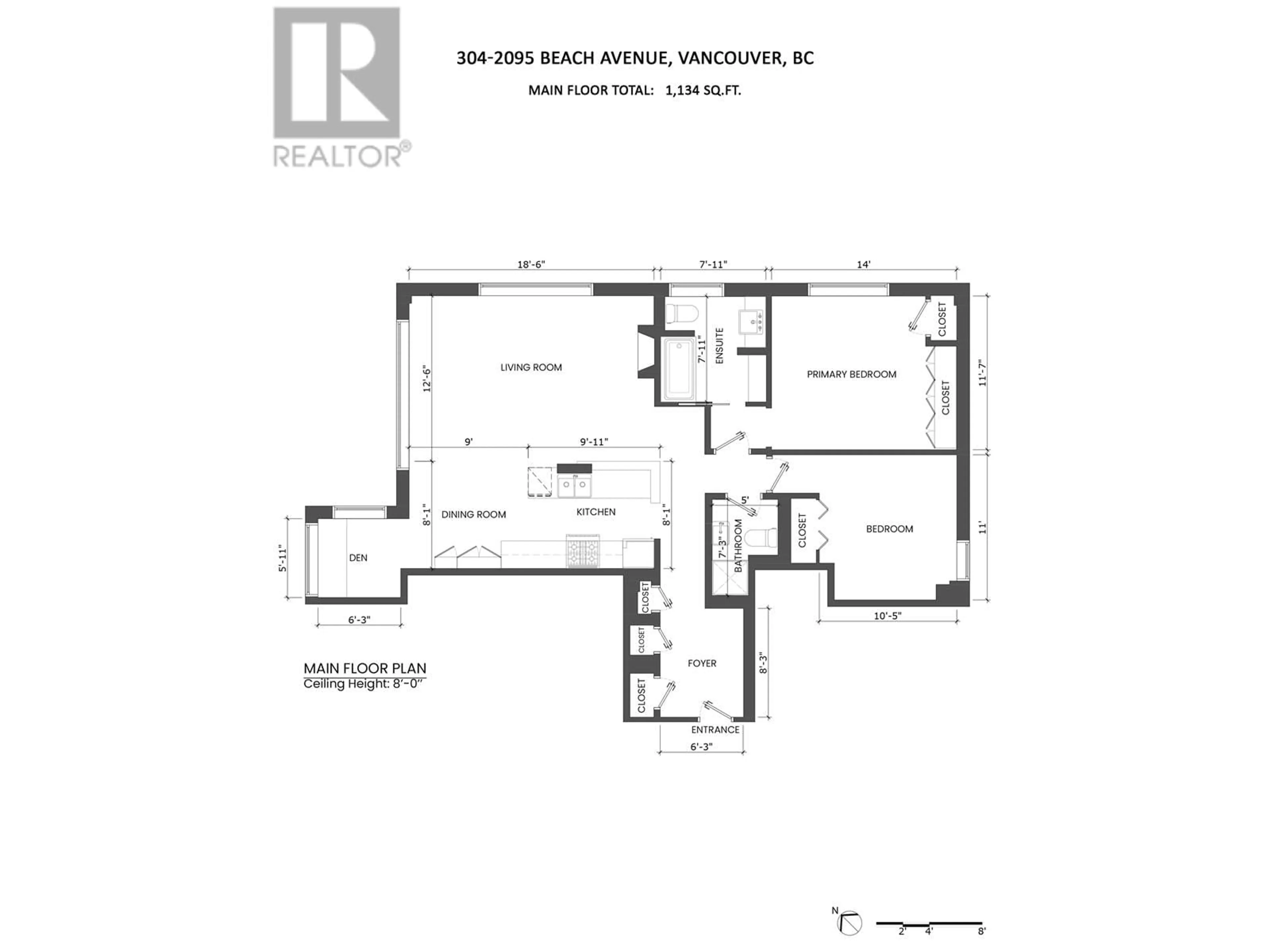 Floor plan for 304 2095 BEACH AVENUE, Vancouver British Columbia V6G1Z3