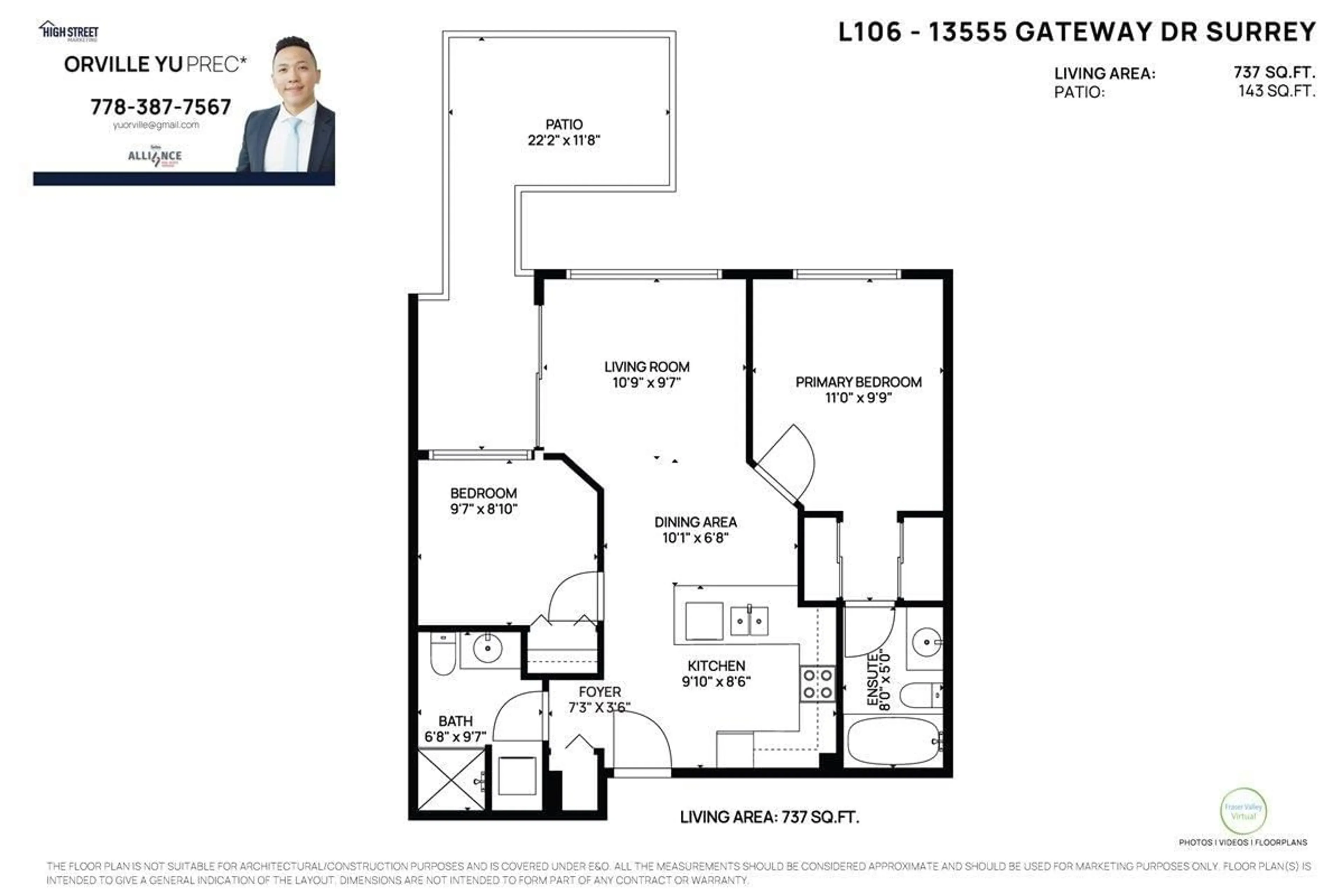 Floor plan for L106 13555 GATEWAY DRIVE, Surrey British Columbia V3T0B5