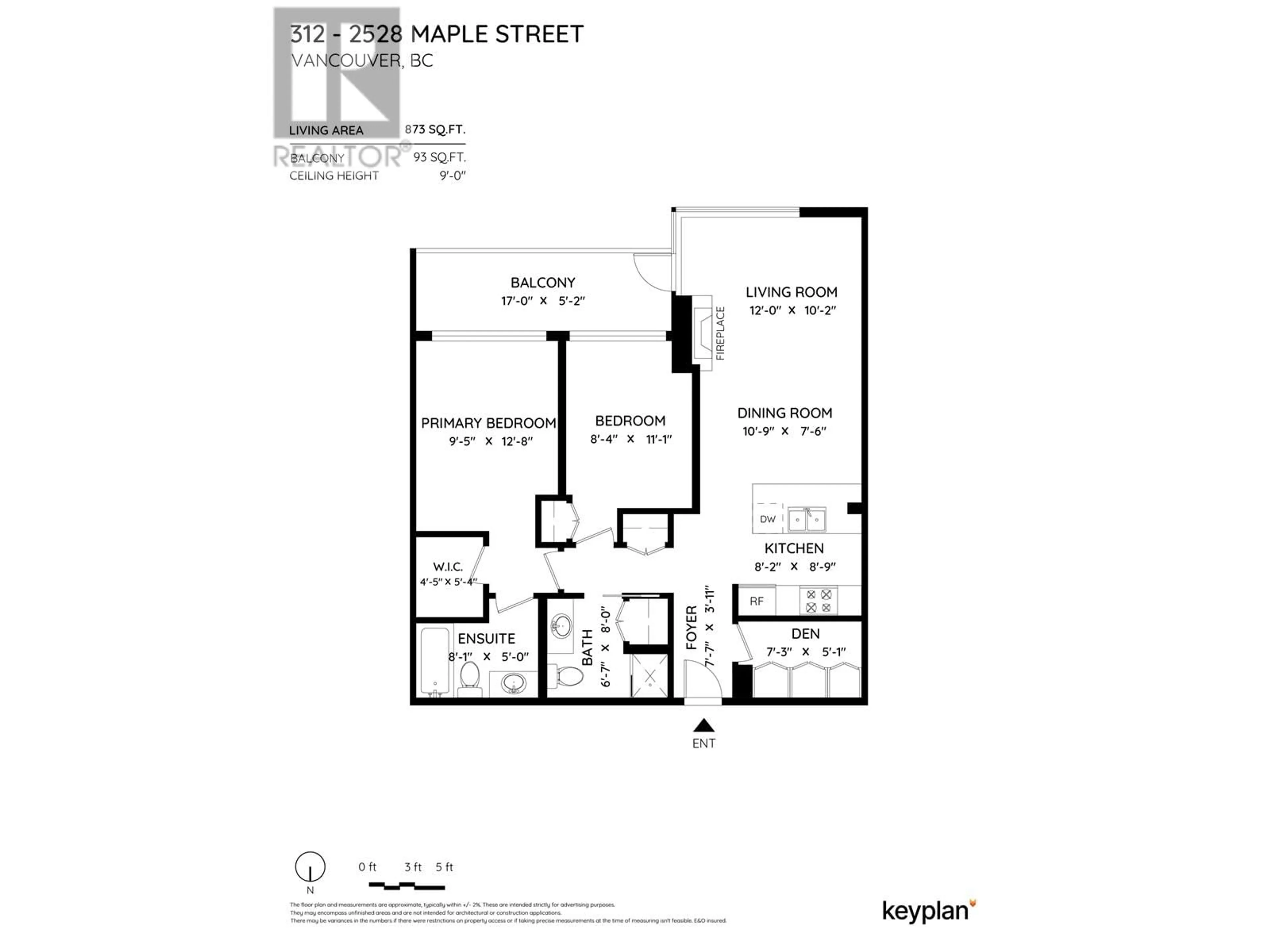 Floor plan for 312 2528 MAPLE STREET, Vancouver British Columbia V6J0B5