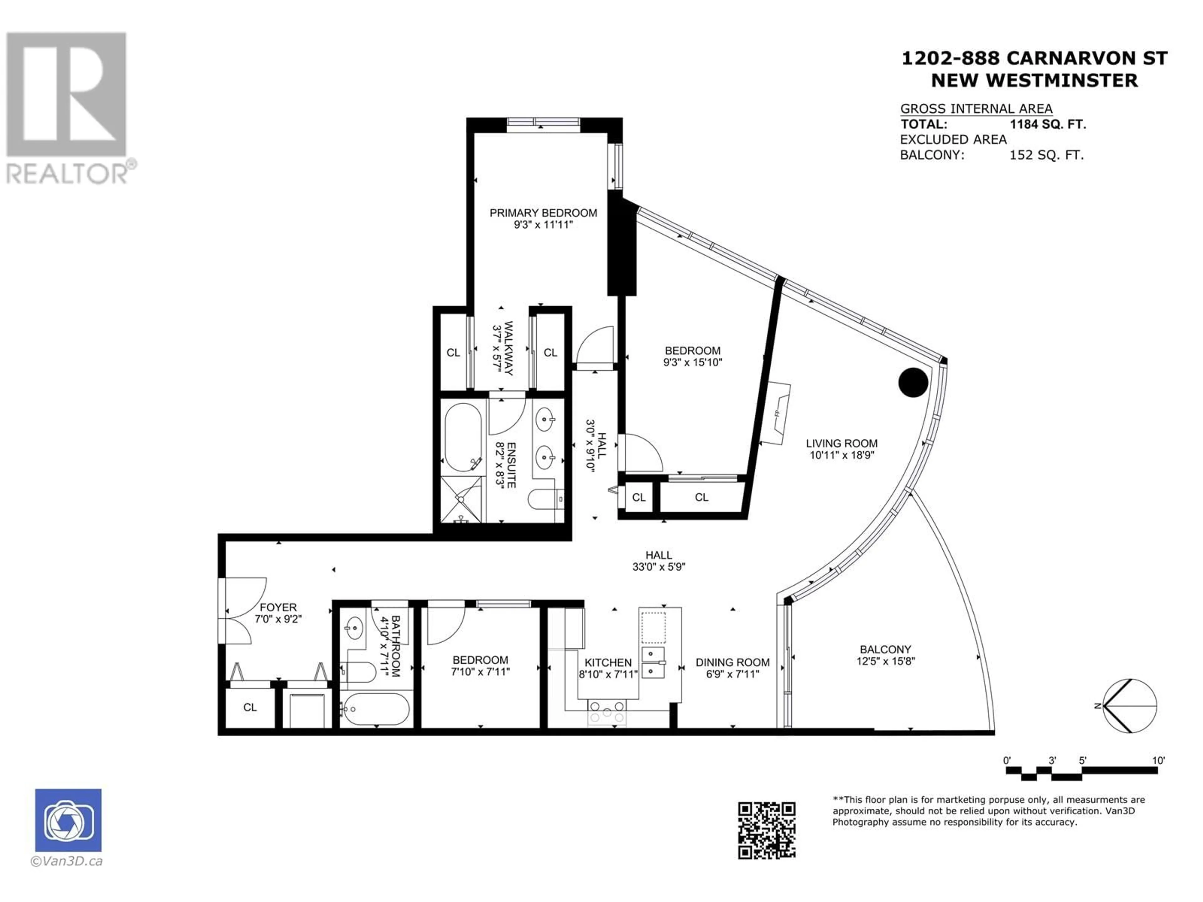 Floor plan for 1202 888 CARNARVON STREET, New Westminster British Columbia V3M0C6