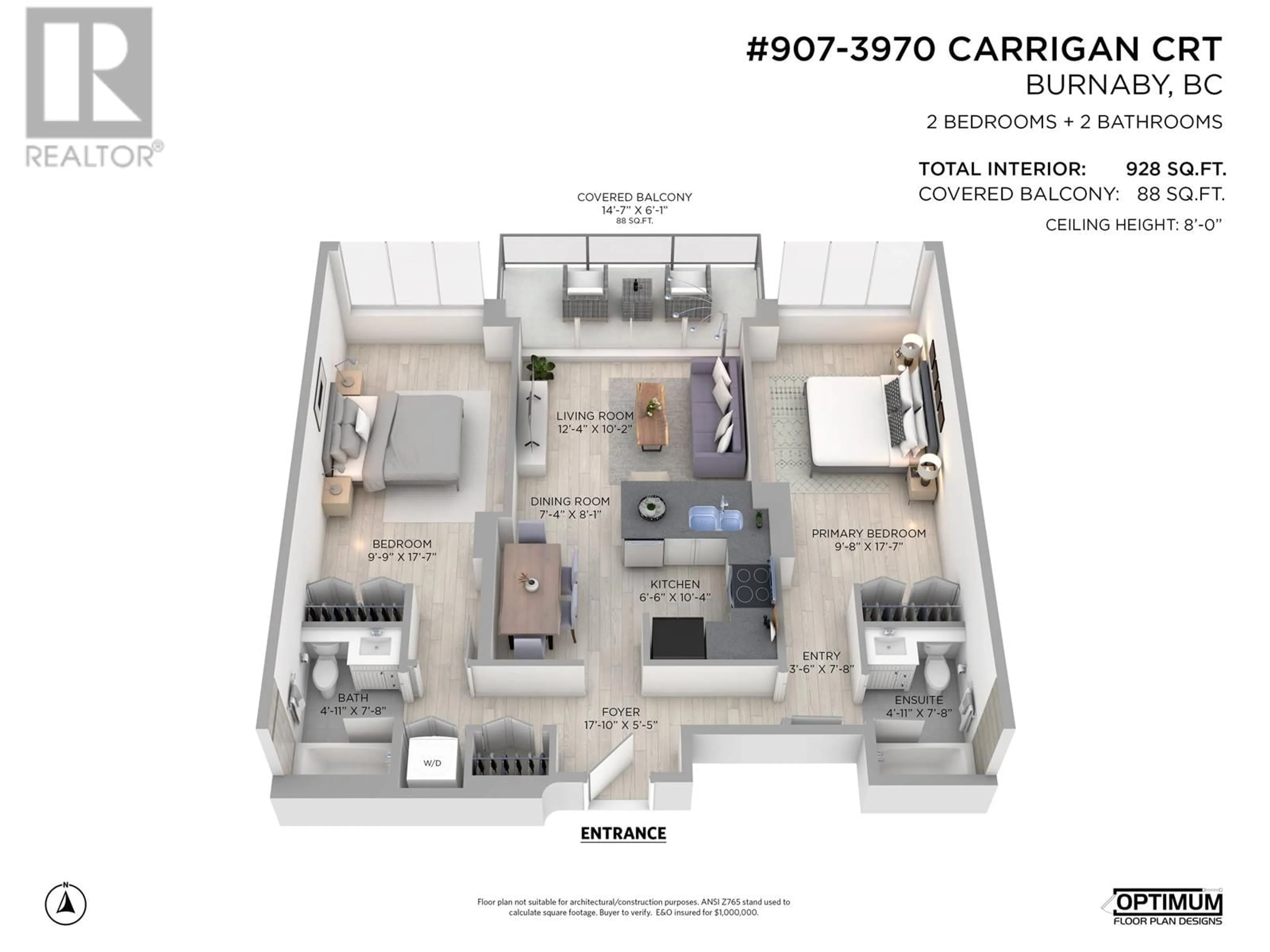 Floor plan for 907 3970 CARRIGAN COURT, Burnaby British Columbia V3N4S5