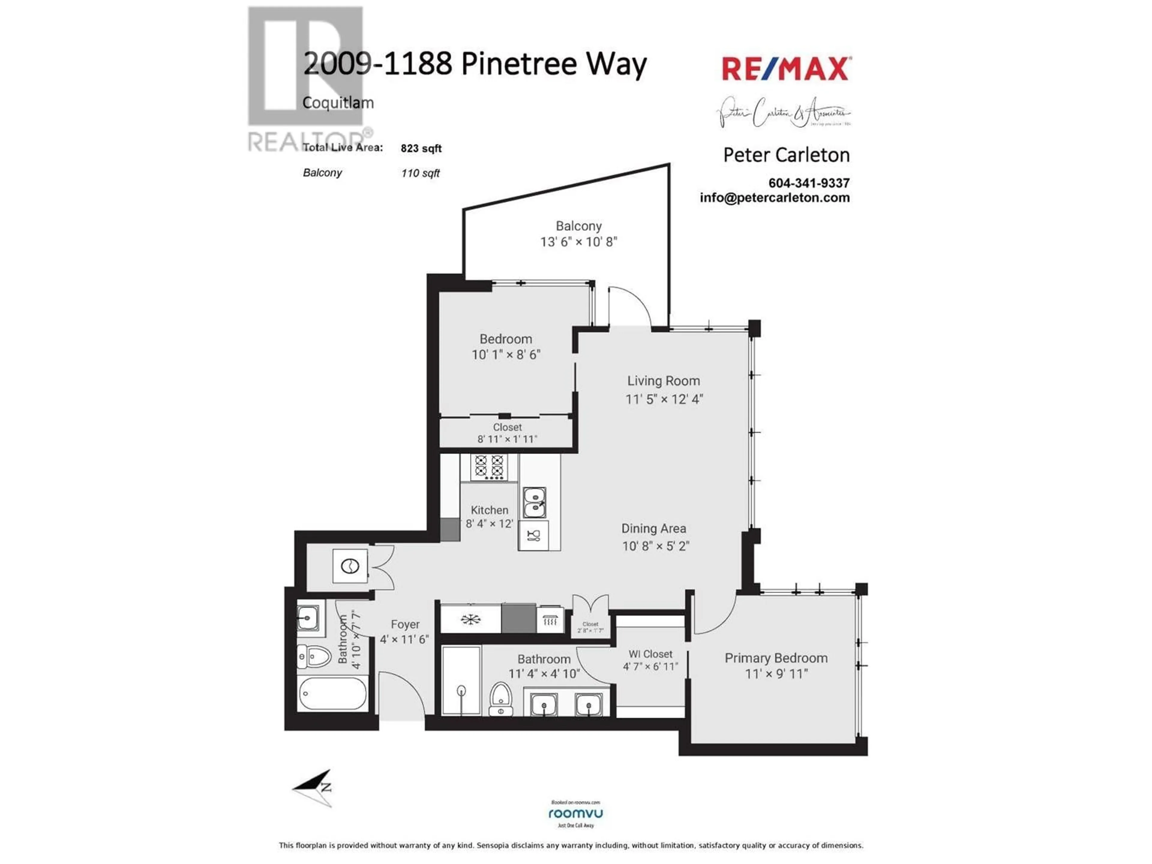 Floor plan for 2009 1188 PINETREE WAY, Coquitlam British Columbia V3B0K9