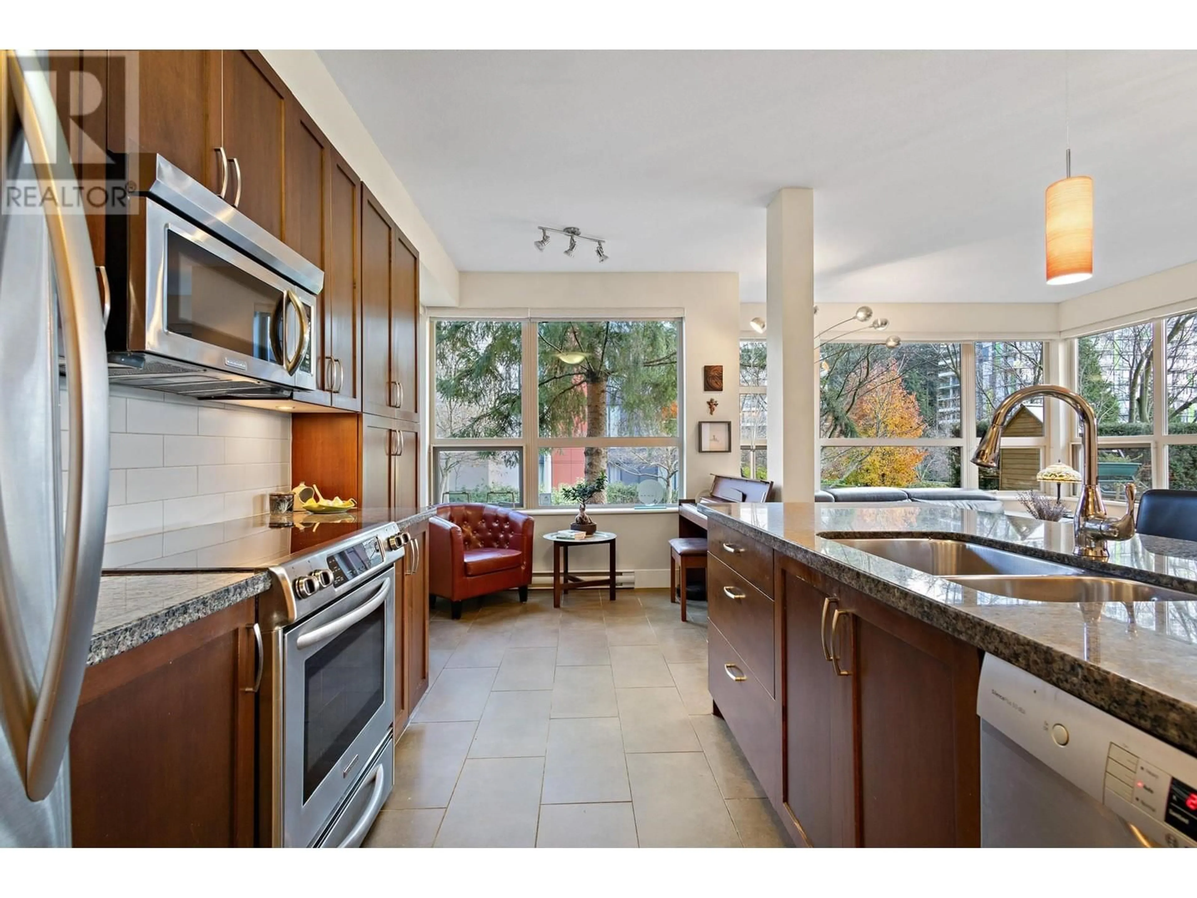 Open concept kitchen for 115 5788 BIRNEY AVENUE, Vancouver British Columbia V6S0A2