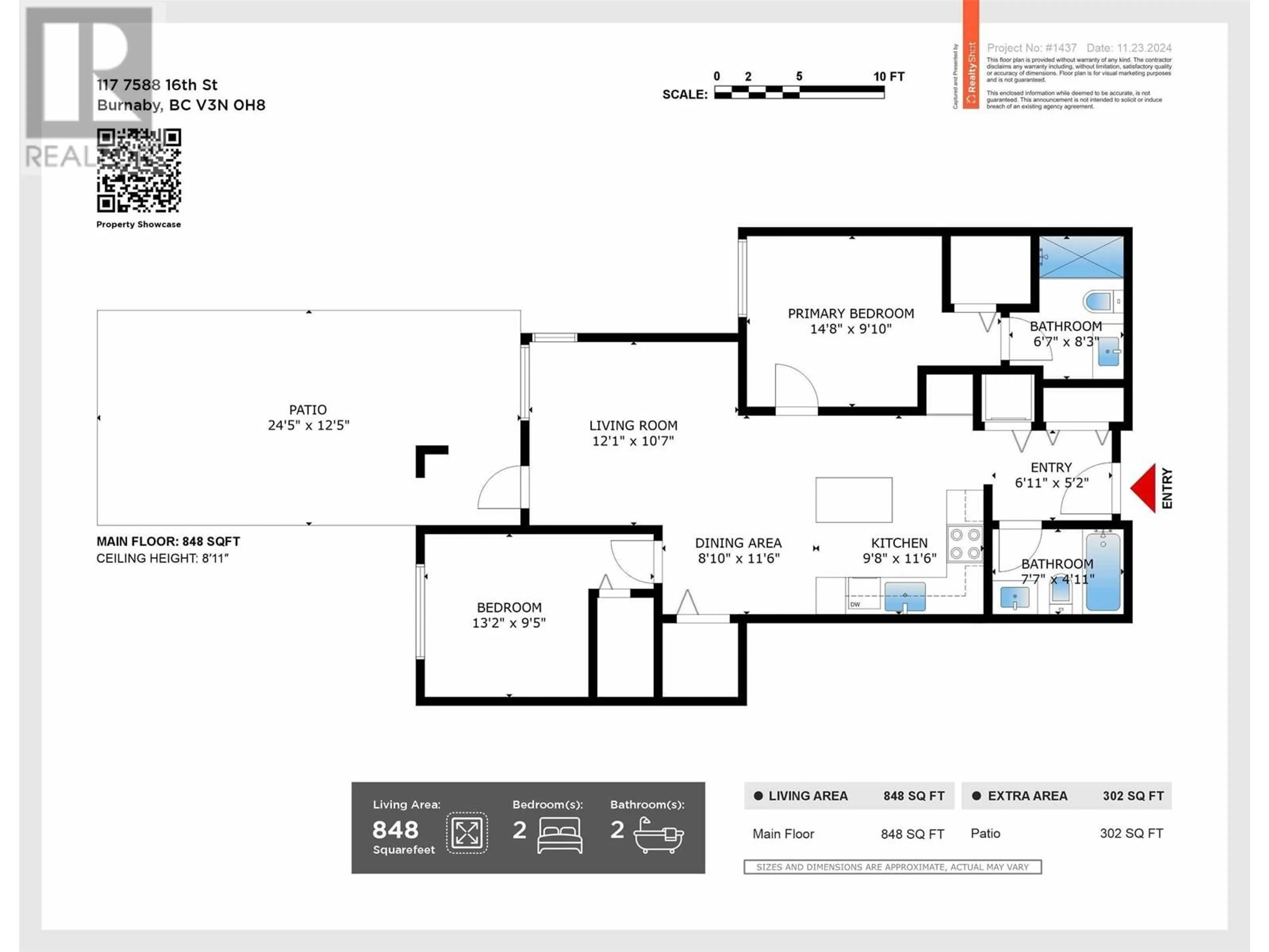 Floor plan for 117 7588 16TH STREET, Burnaby British Columbia V3N0H8