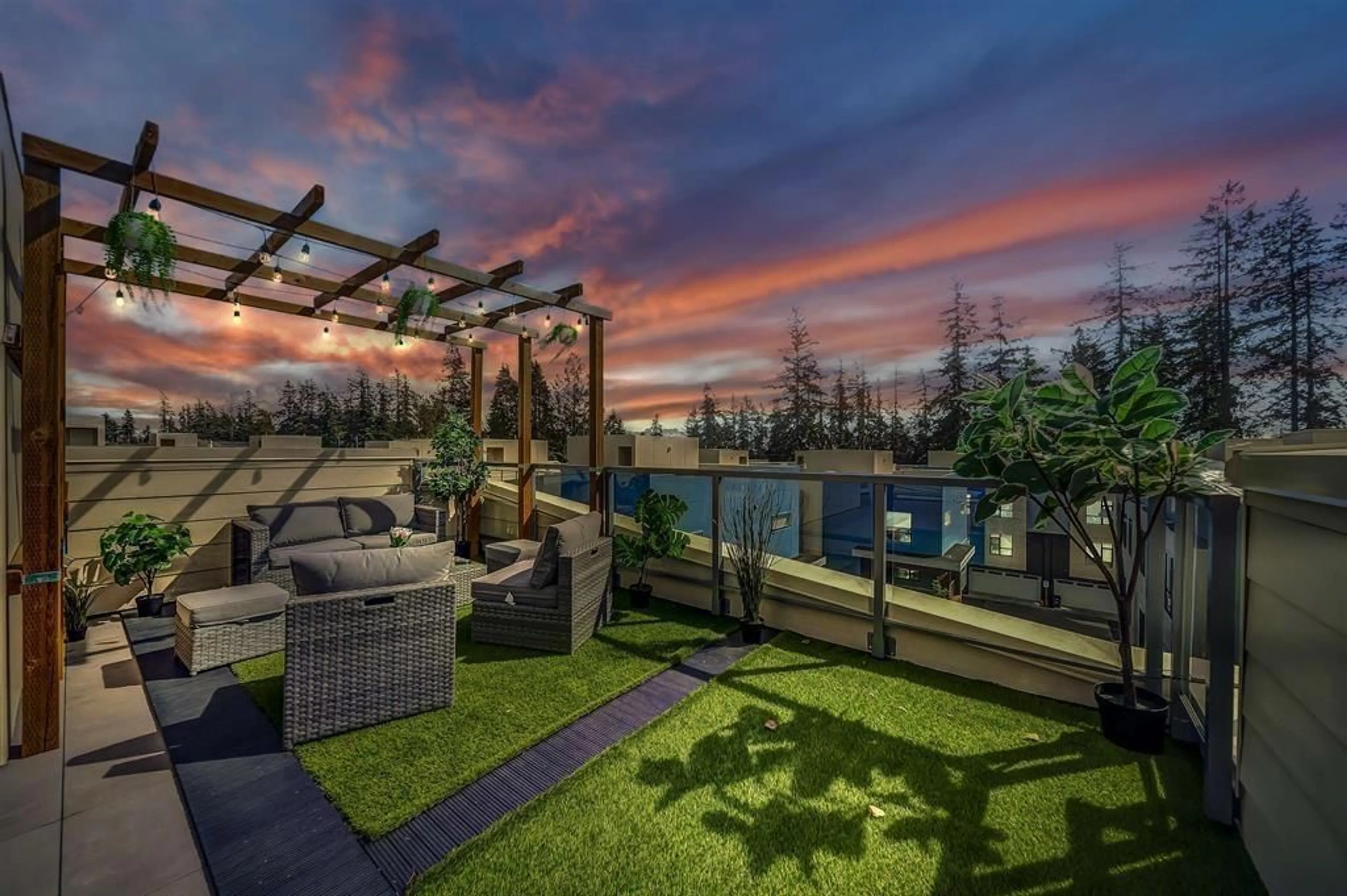 Patio, the fenced backyard for 37 5858 132 STREET, Surrey British Columbia V3X1N1