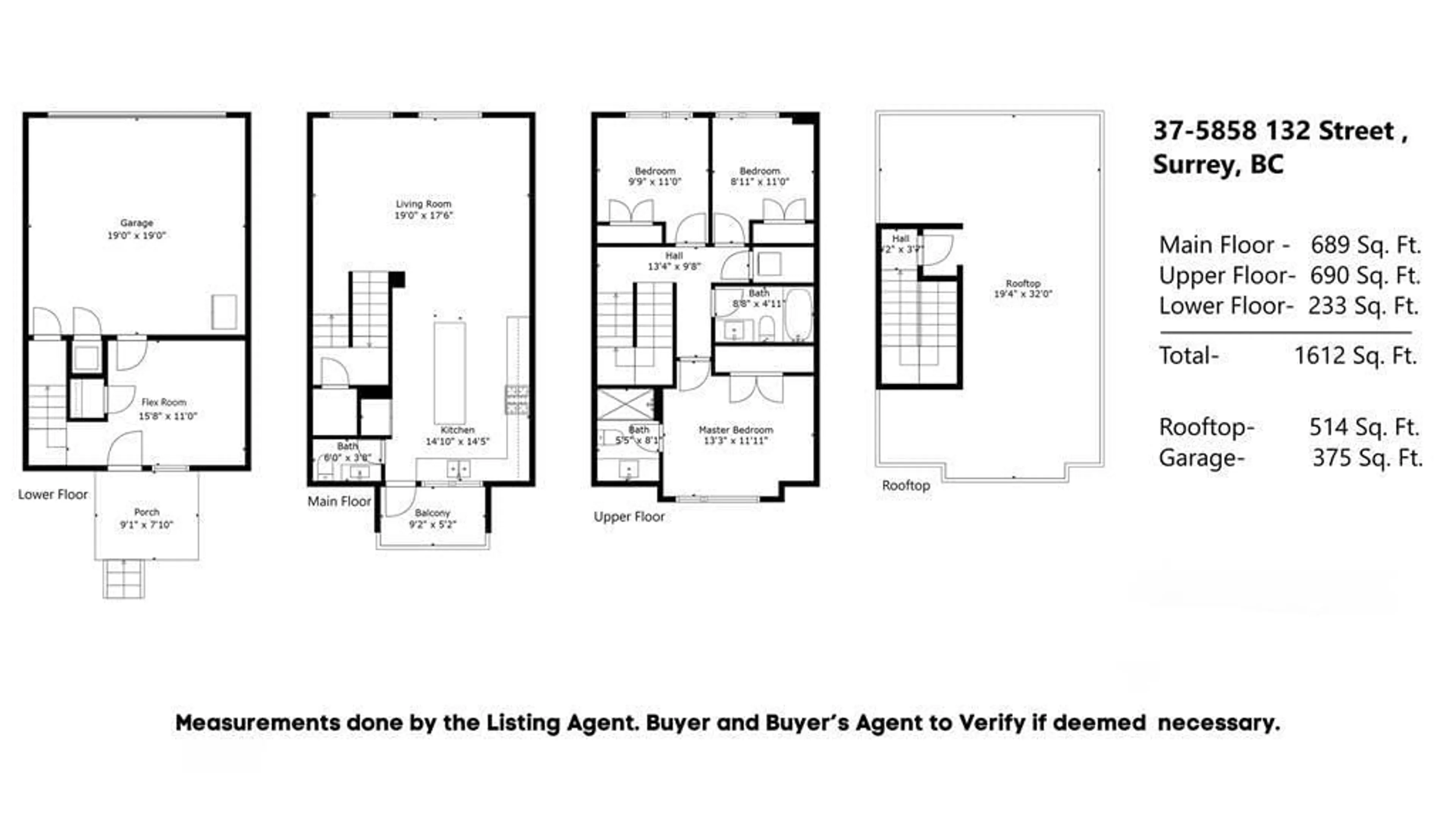 Floor plan for 37 5858 132 STREET, Surrey British Columbia V3X1N1