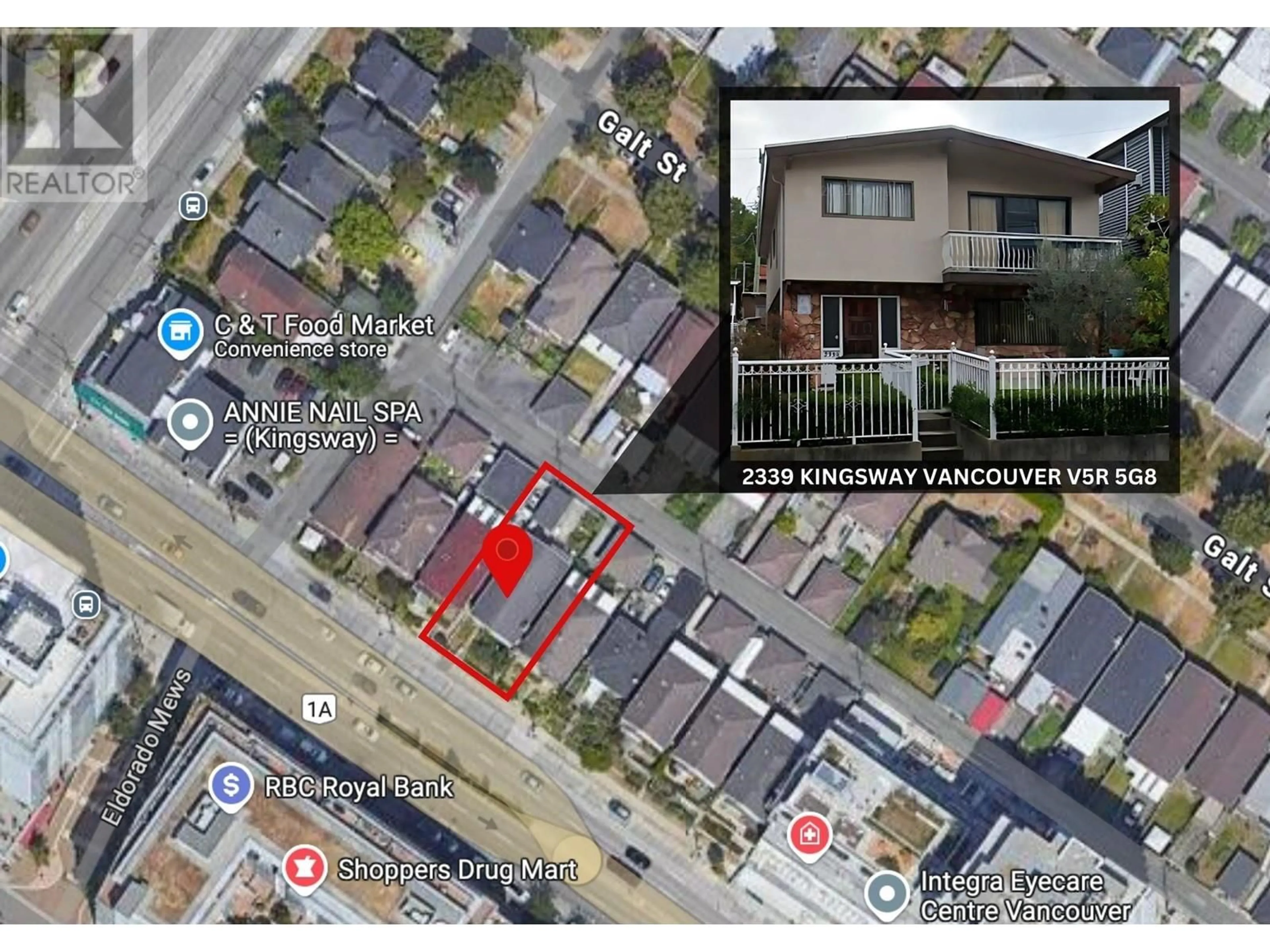 A pic from exterior of the house or condo, the street view for 2339 KINGSWAY, Vancouver British Columbia V5R5G8