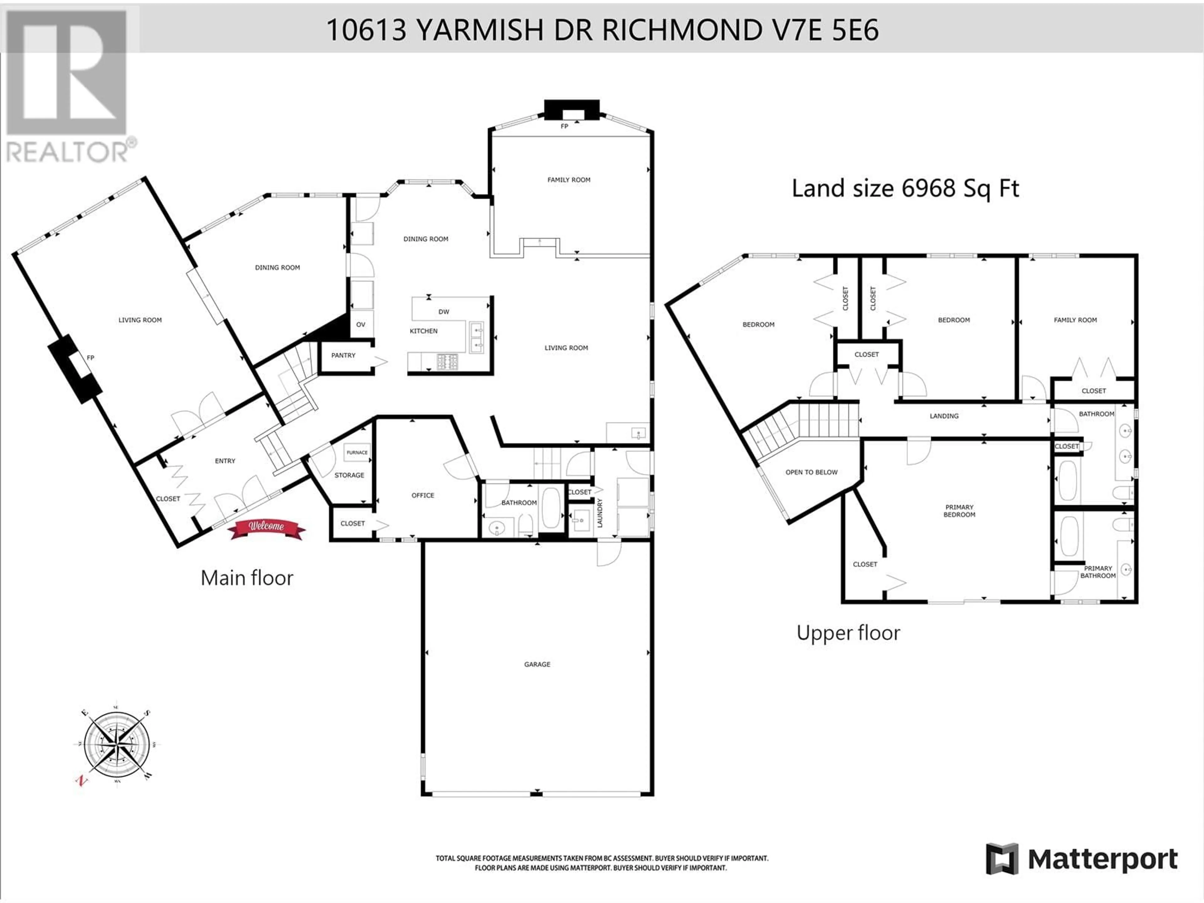 Floor plan for 10613 YARMISH DRIVE, Richmond British Columbia V7E5E6