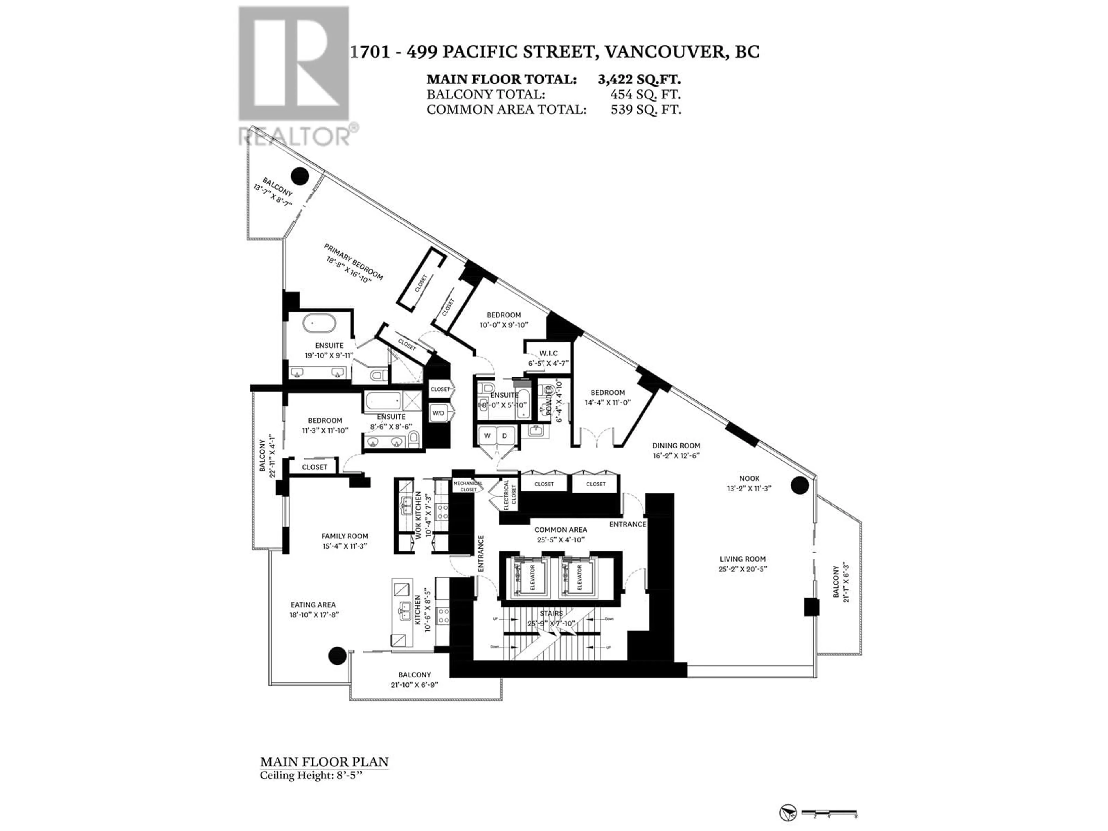 Floor plan for 1701 - 499 PACIFIC STREET, Vancouver British Columbia V6B0N4