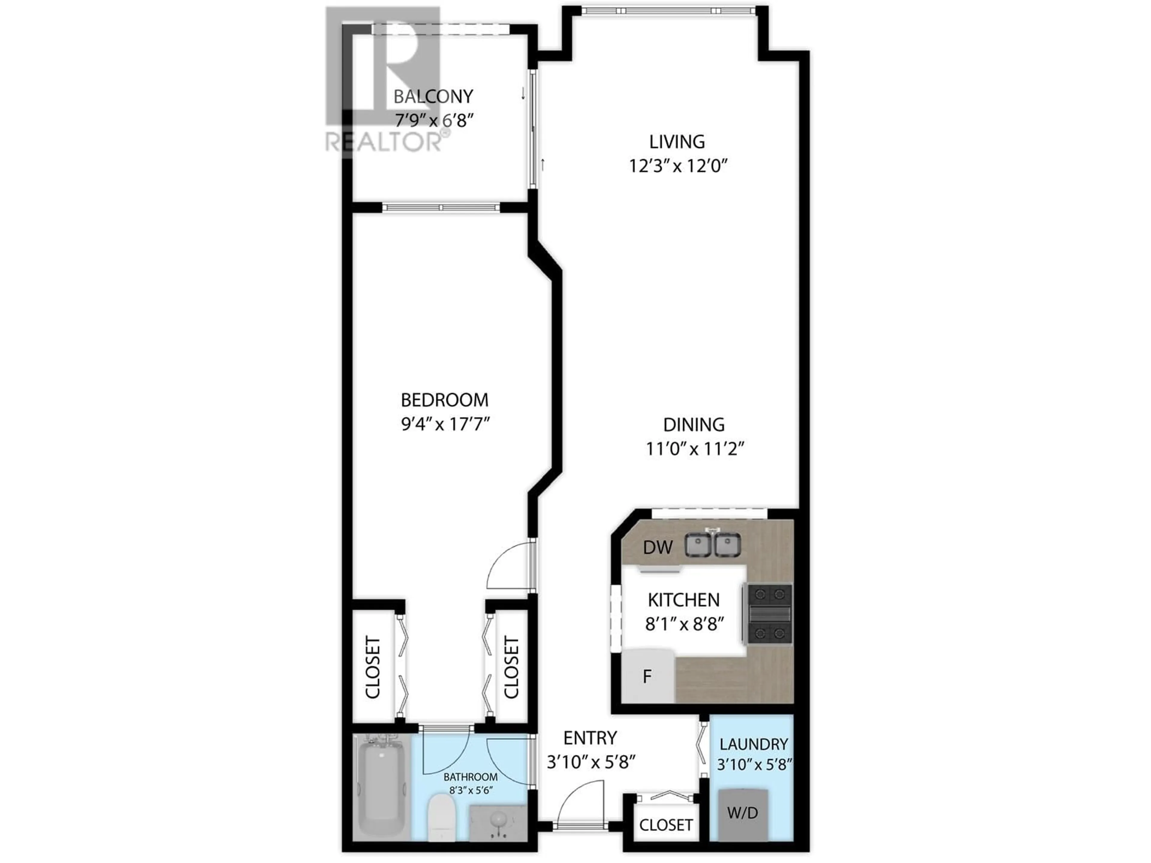 Floor plan for 405 525 AGNES STREET, New Westminster British Columbia V3L1G2