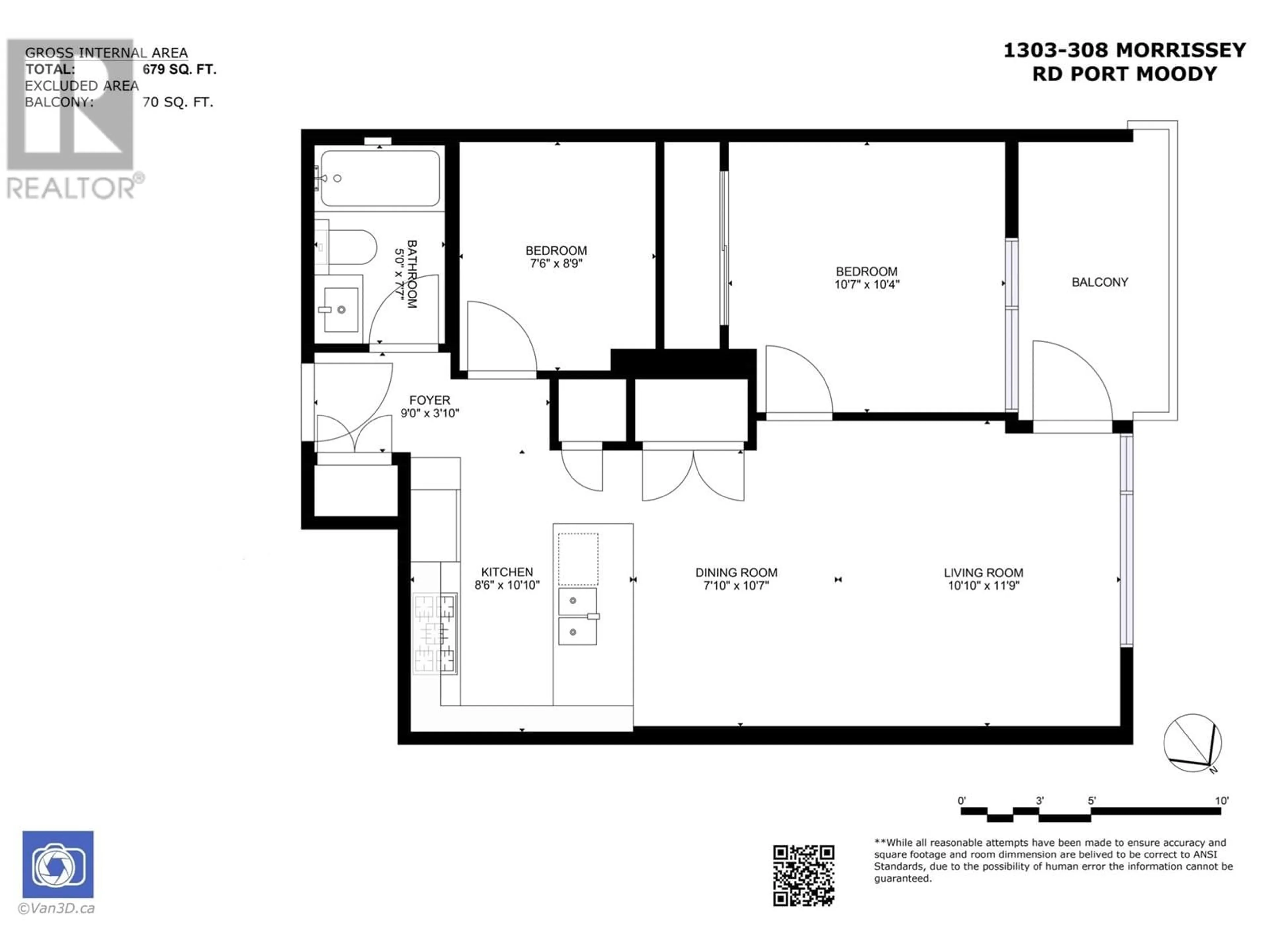 Floor plan for 1303 308 MORRISSEY ROAD, Port Moody British Columbia V3H0M2