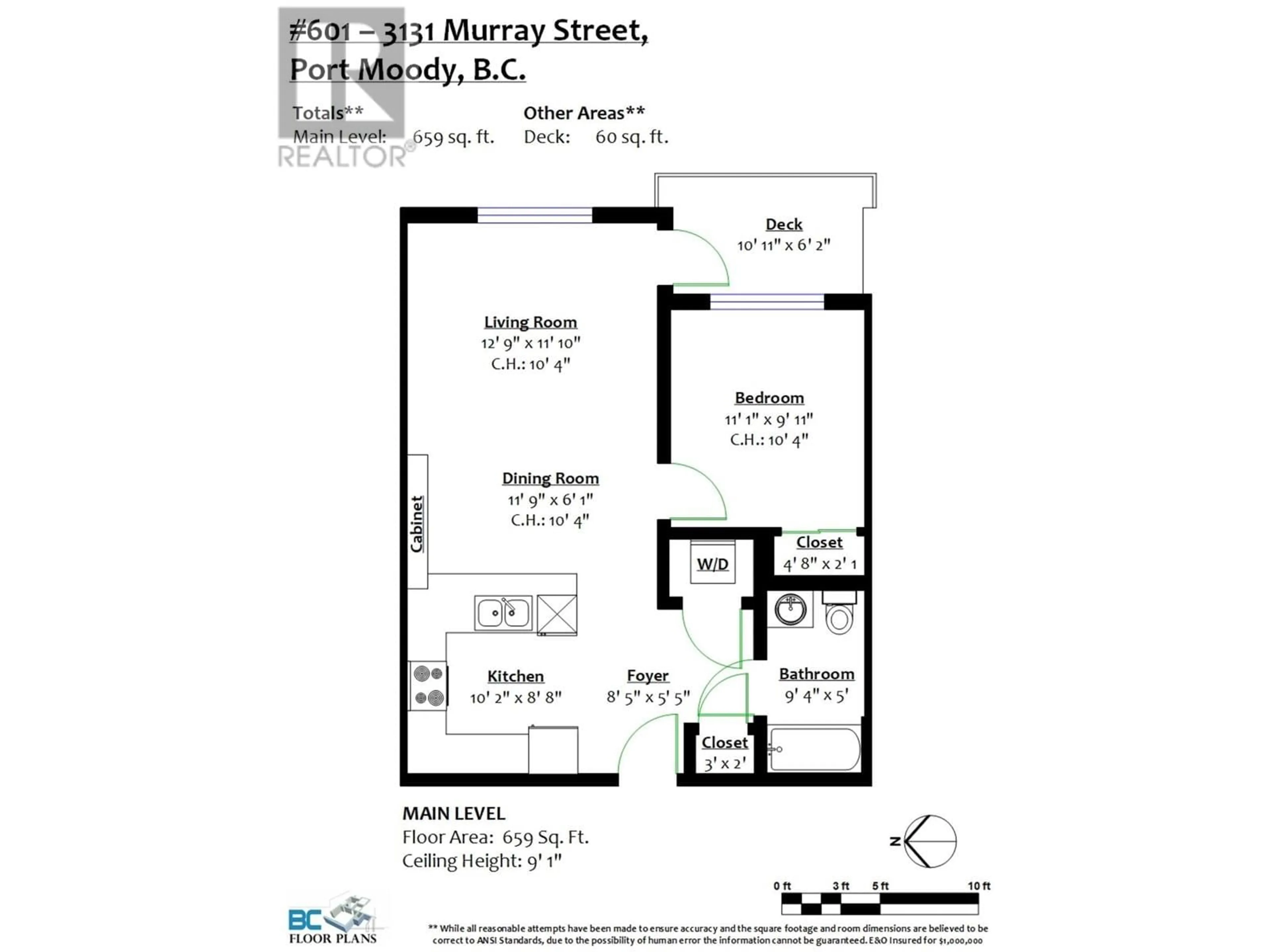 Floor plan for 601 3131 MURRAY STREET, Port Moody British Columbia V3H0L9