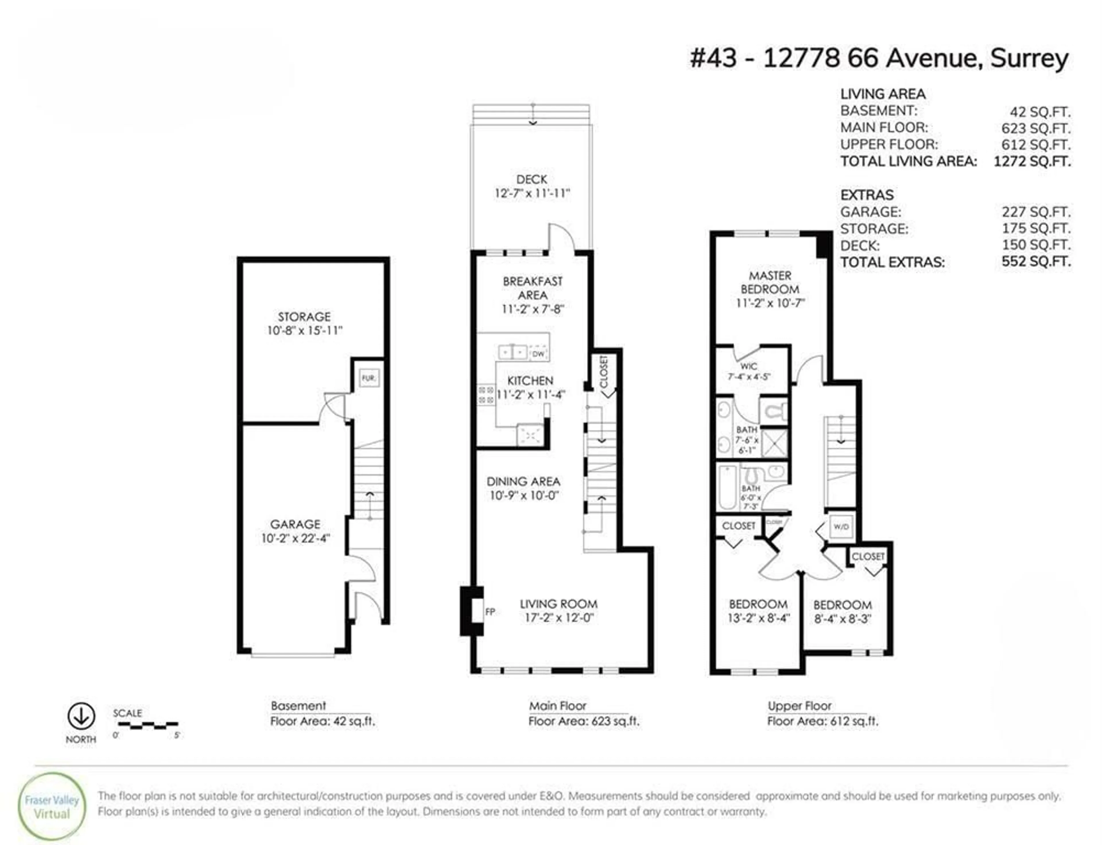 Floor plan for 43 12778 66 AVENUE, Surrey British Columbia V3K1K9