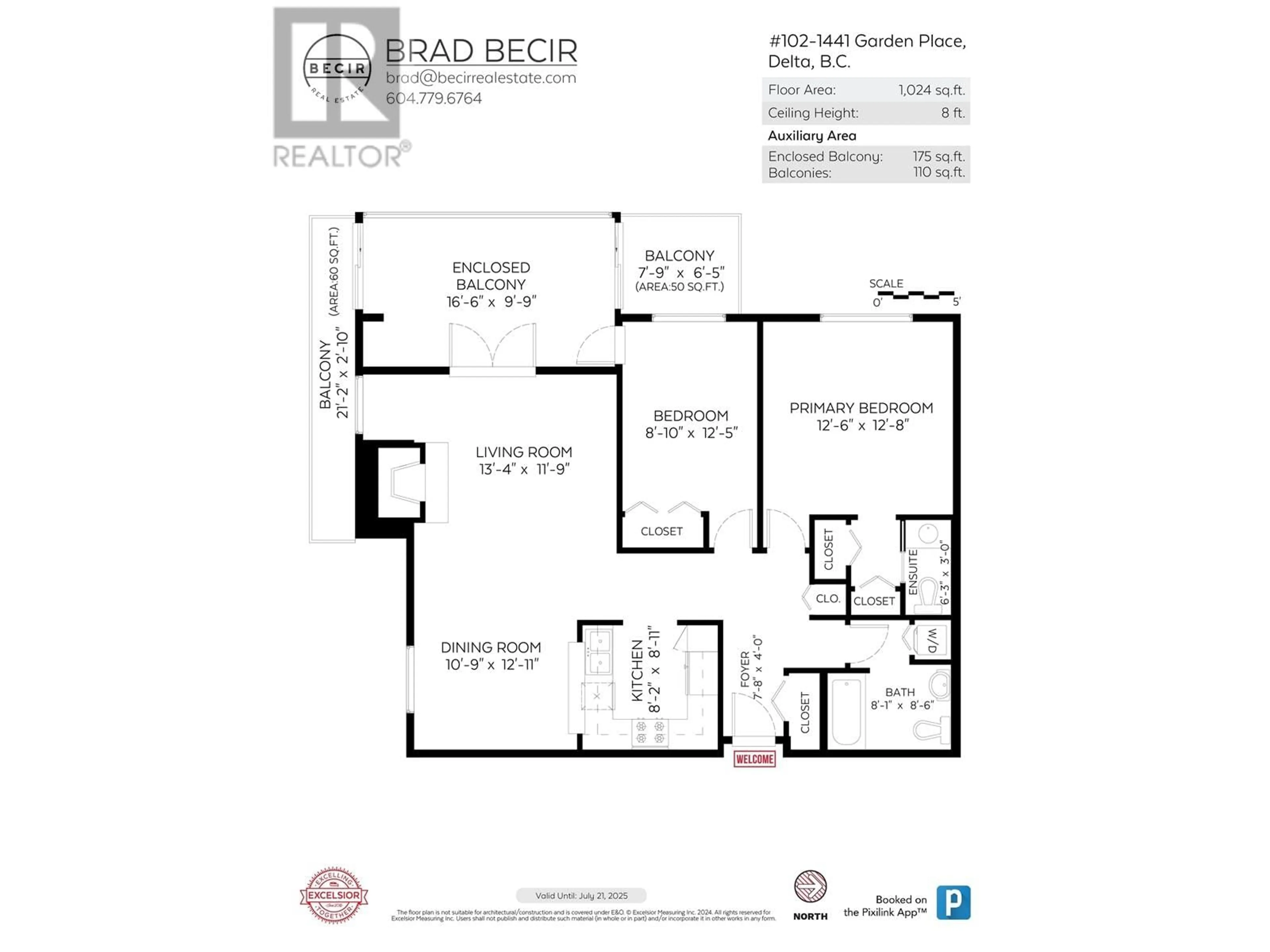 Floor plan for 102 1441 GARDEN PLACE, Delta British Columbia V4M3Z2