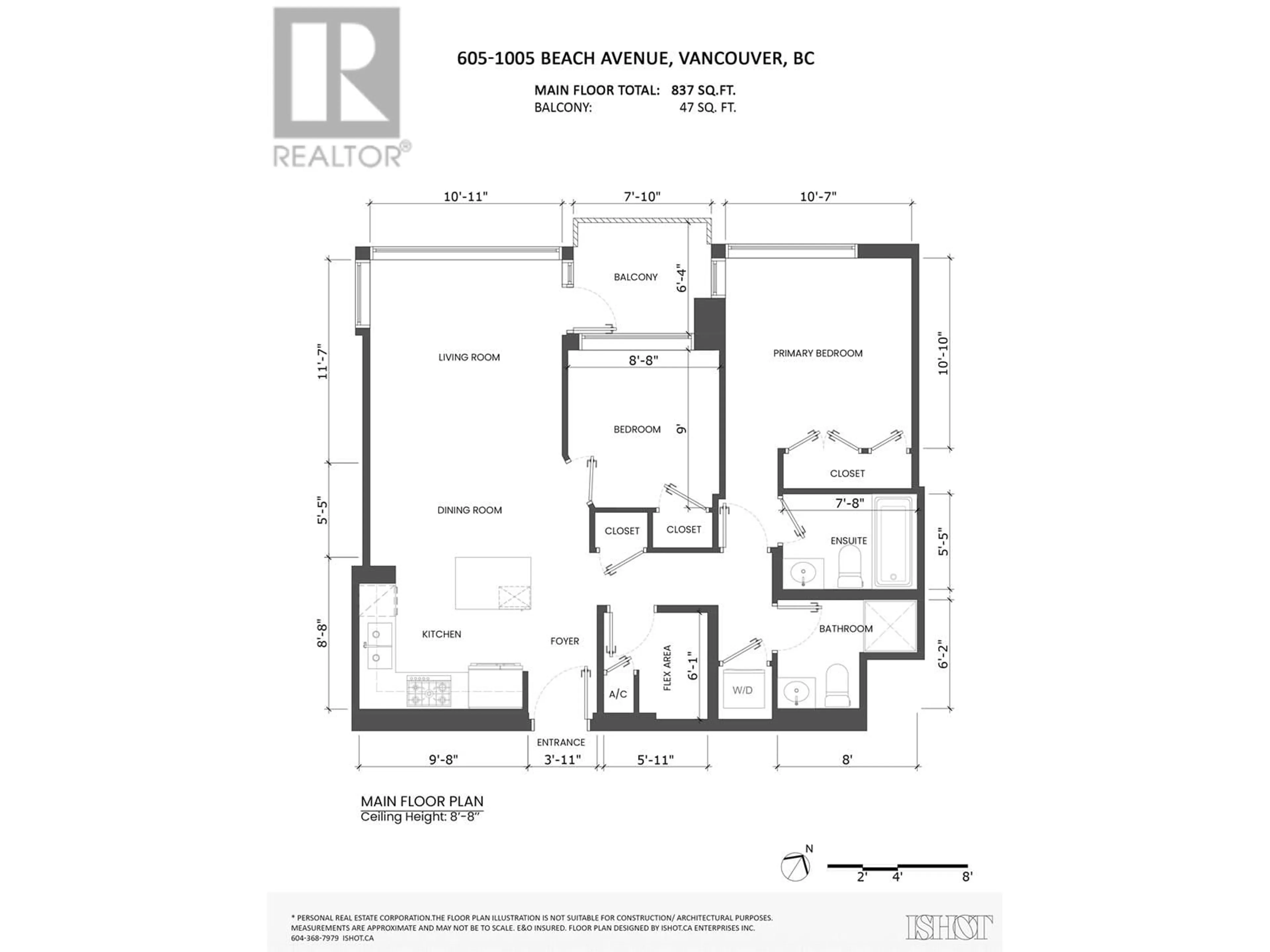 Floor plan for 605 1005 BEACH AVENUE, Vancouver British Columbia V6E3W2