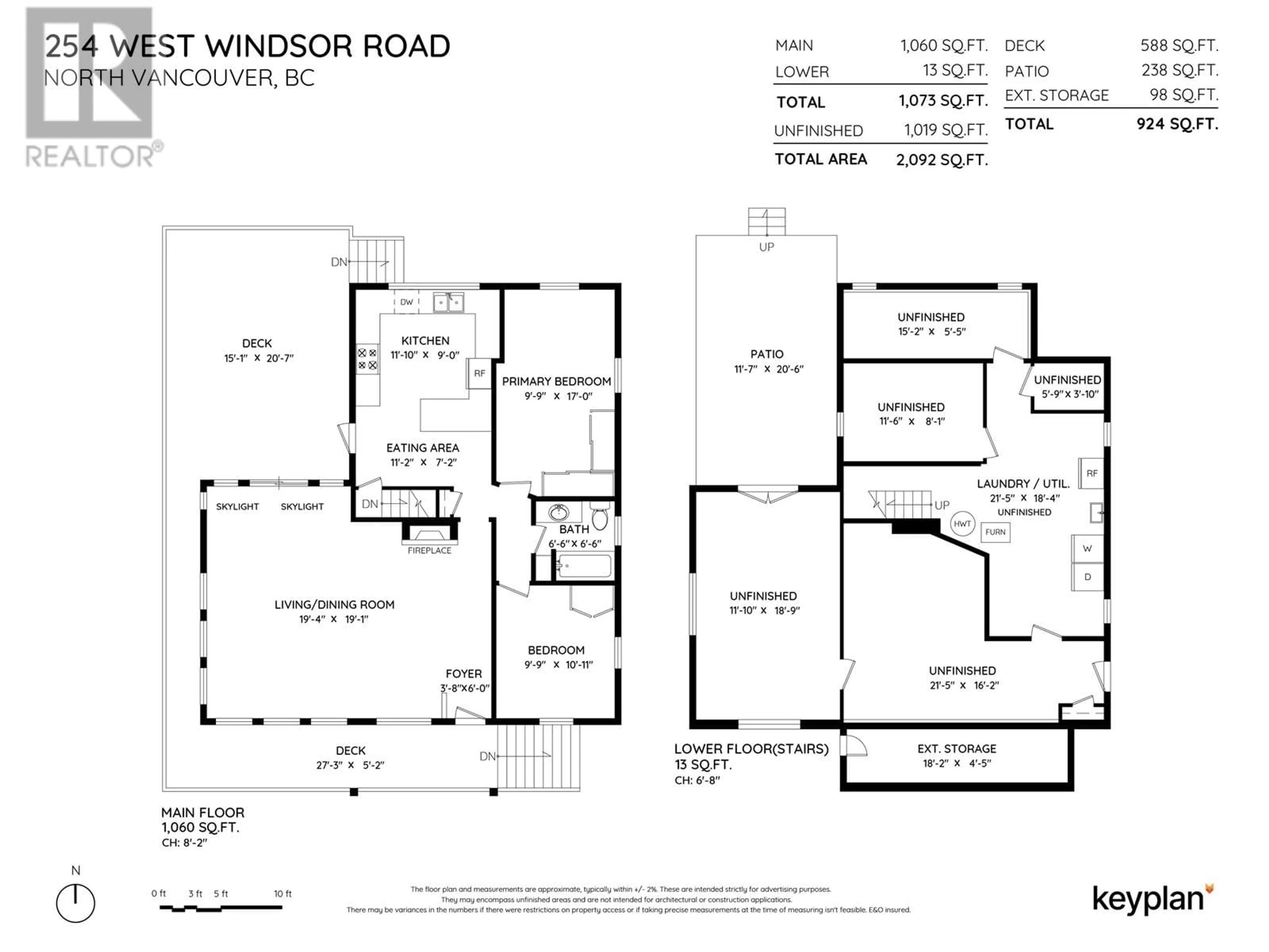 Floor plan for 254 W WINDSOR ROAD, North Vancouver British Columbia V7N2N1